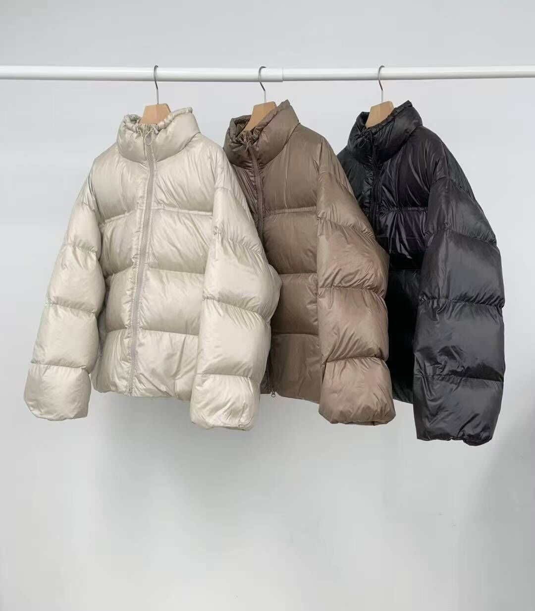 OU5323 亮面立領鴨絨外套