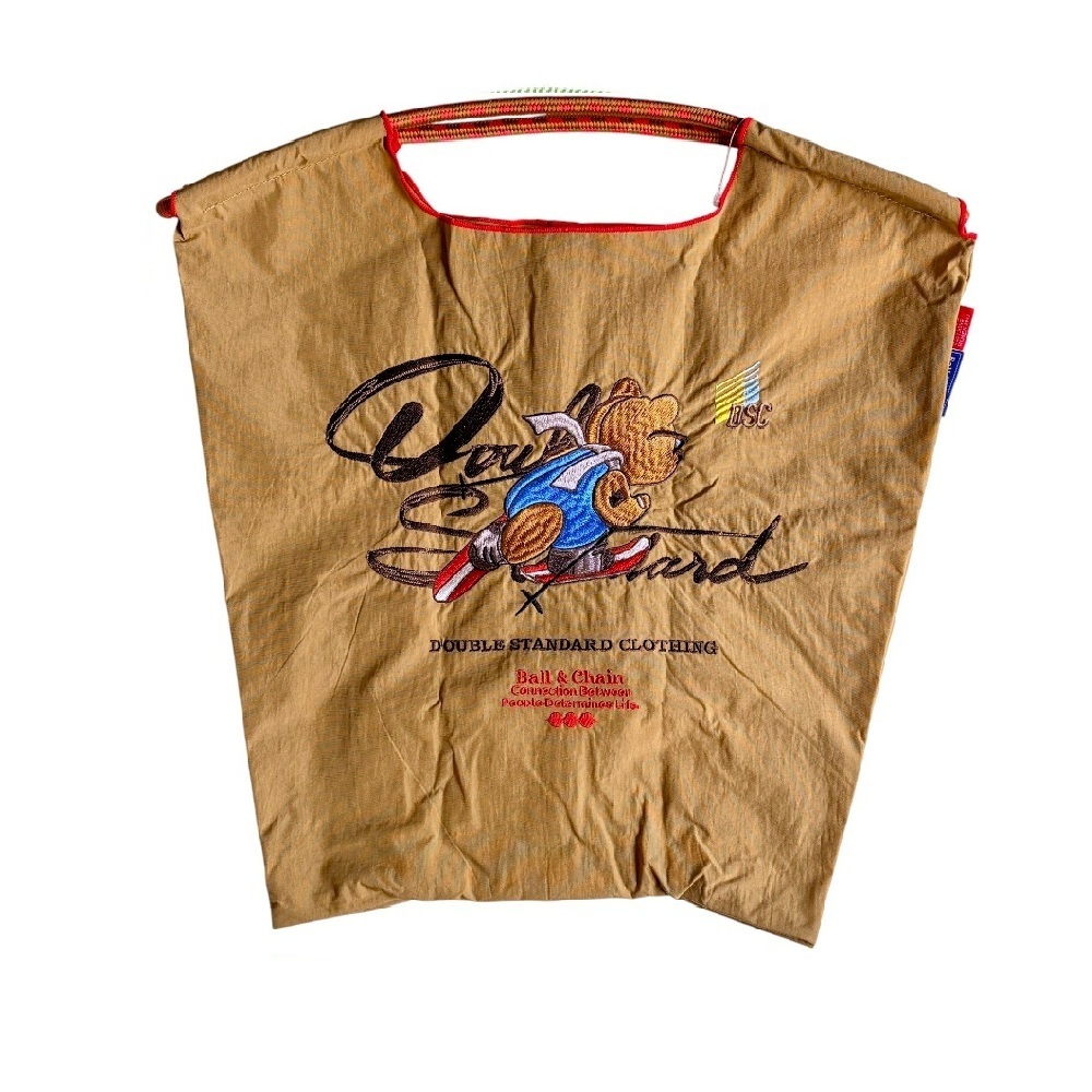 Ball＆Chain 刺繡環保購物袋 M號 - 棕 (0400008253)