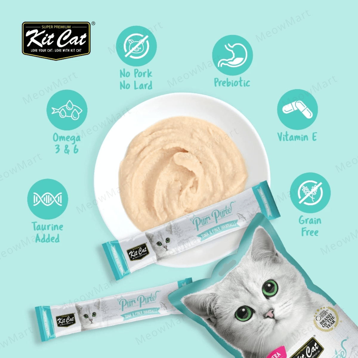 Kit Cat 養生肉醬 (吞拿魚+纖維) *去毛球* 15g x 5