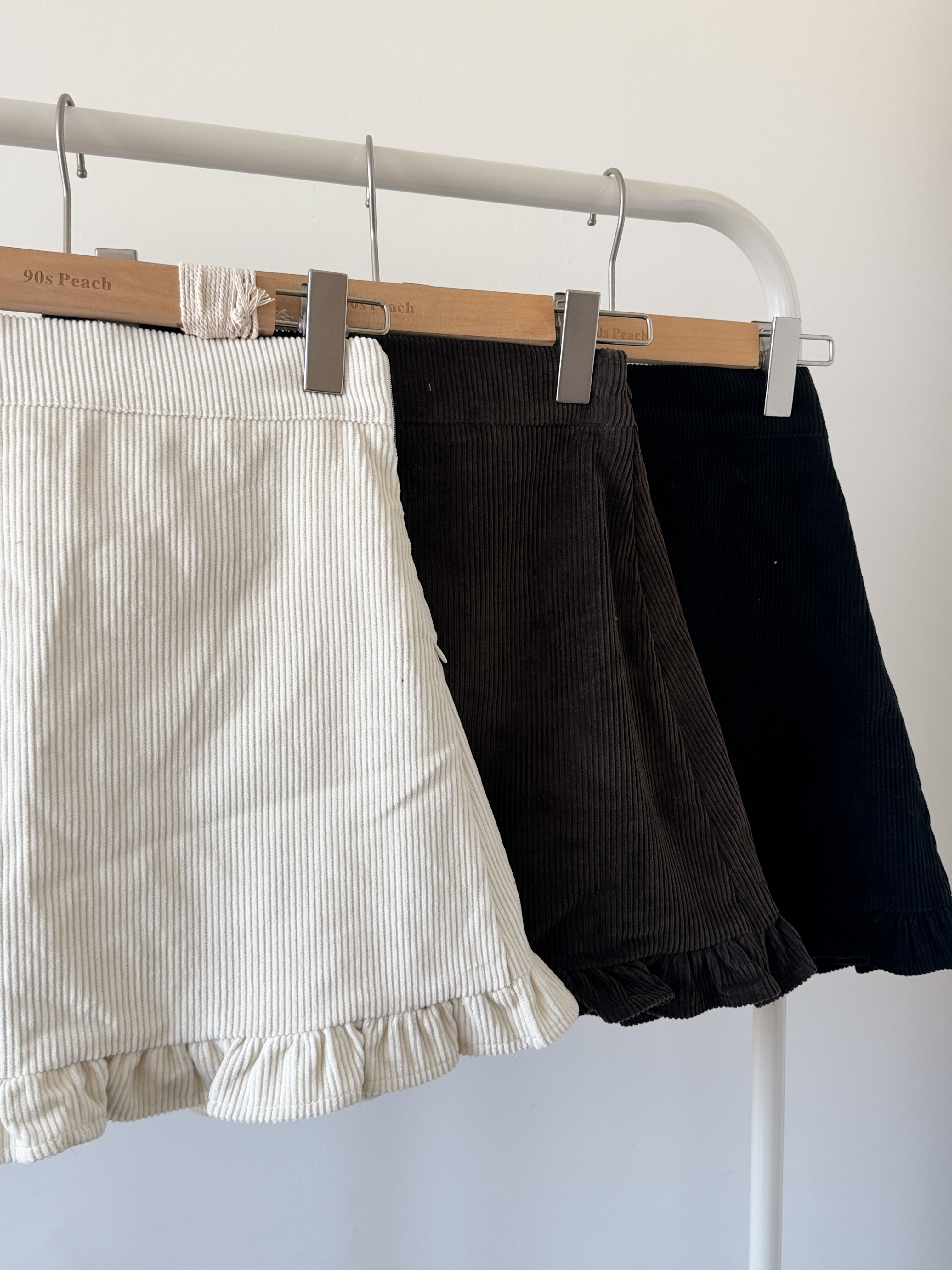 復古燈芯絨捲捲裙with pant