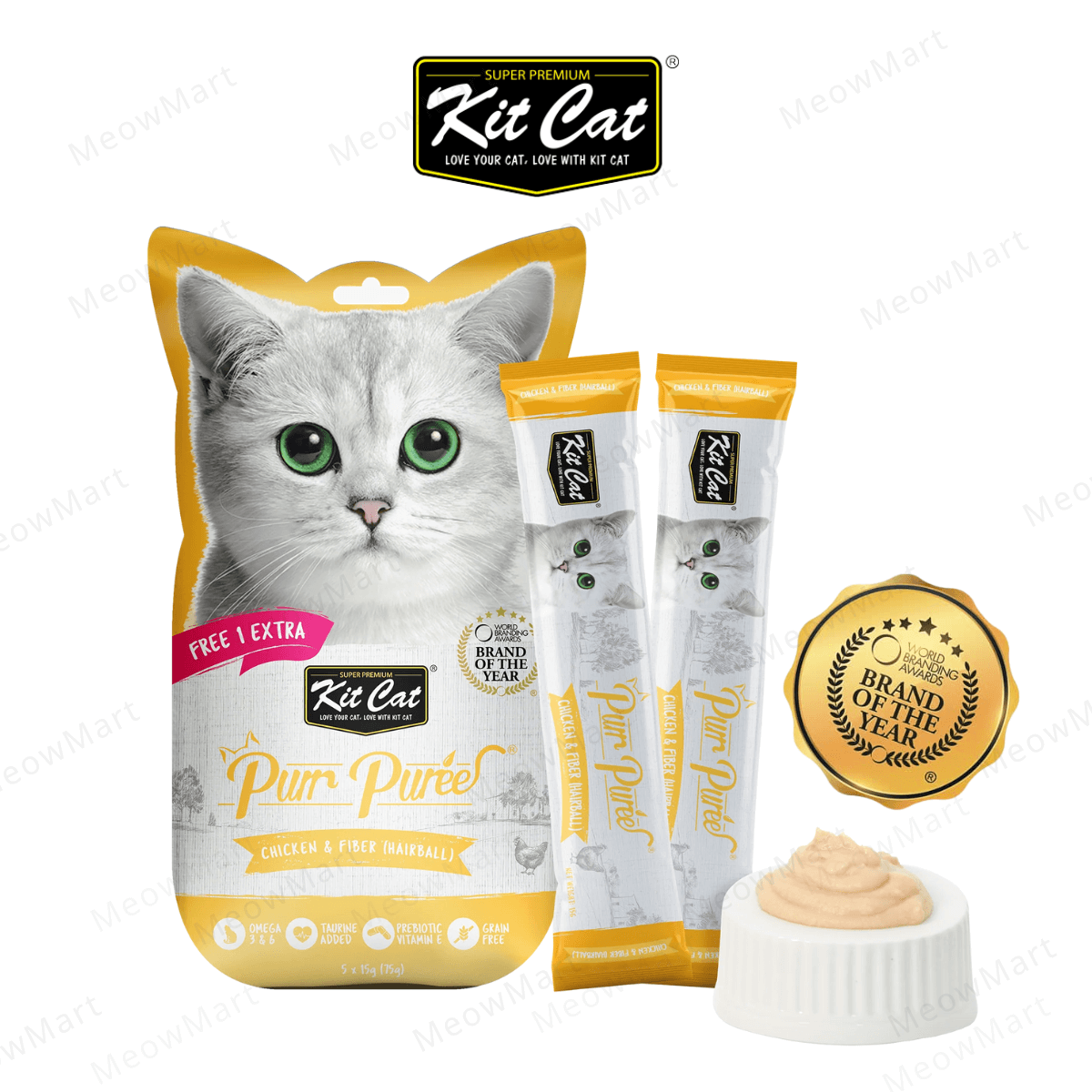 Kit Cat 養生肉醬 (雞肉+纖維) *去毛球* 15g x 5