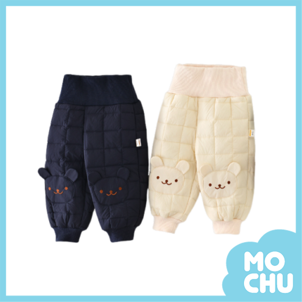 小熊頭絎縫保暖長褲(二色)