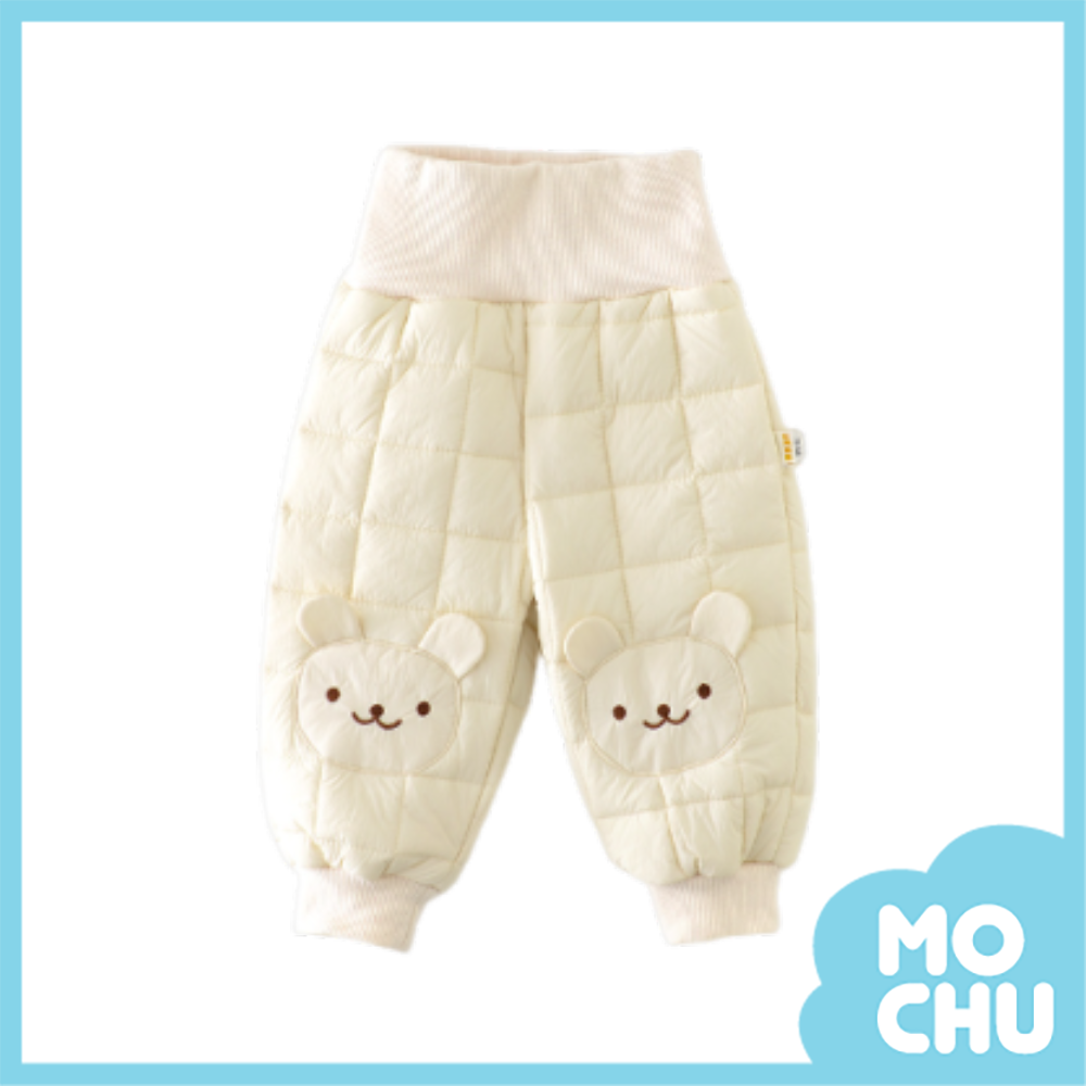 (73.90.110cm.現貨)小熊頭絎縫保暖長褲