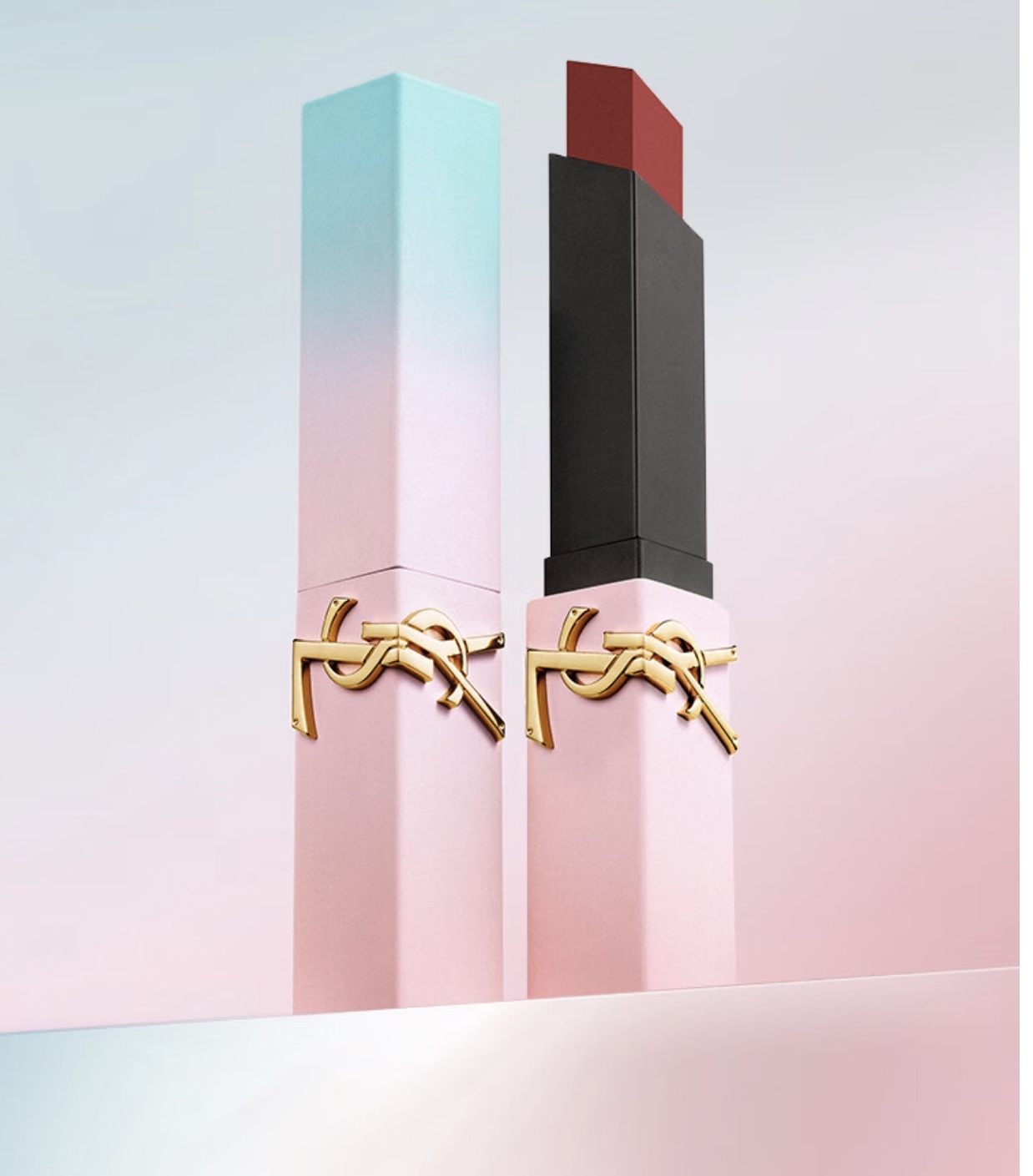 少 量 現 貨｜YSL 馬卡龍粉藍漸變唇膏 1.2g 迷你裝