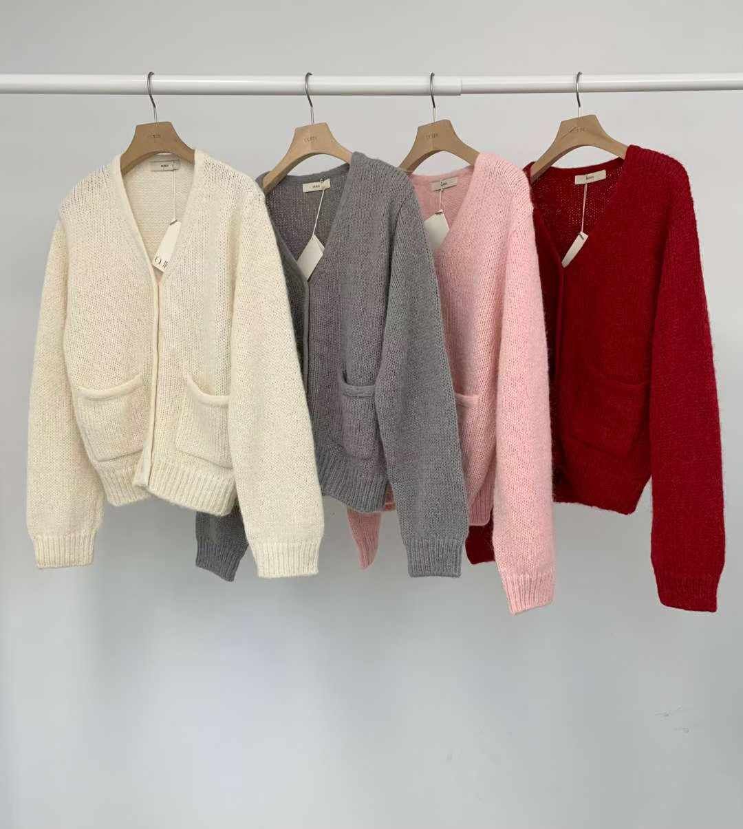 OU5349 節日感羊駝毛針織外套