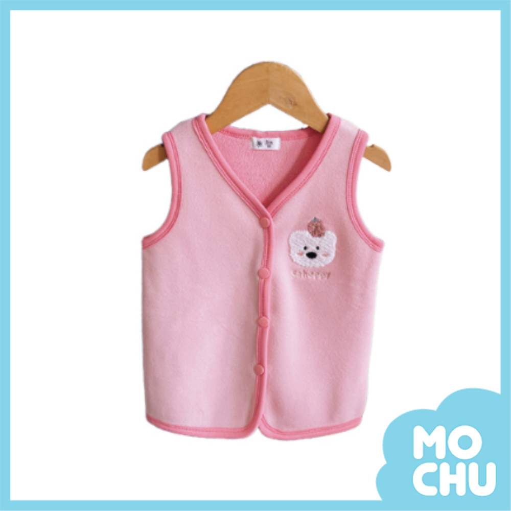 動物布繡搖粒絨背心(五色)