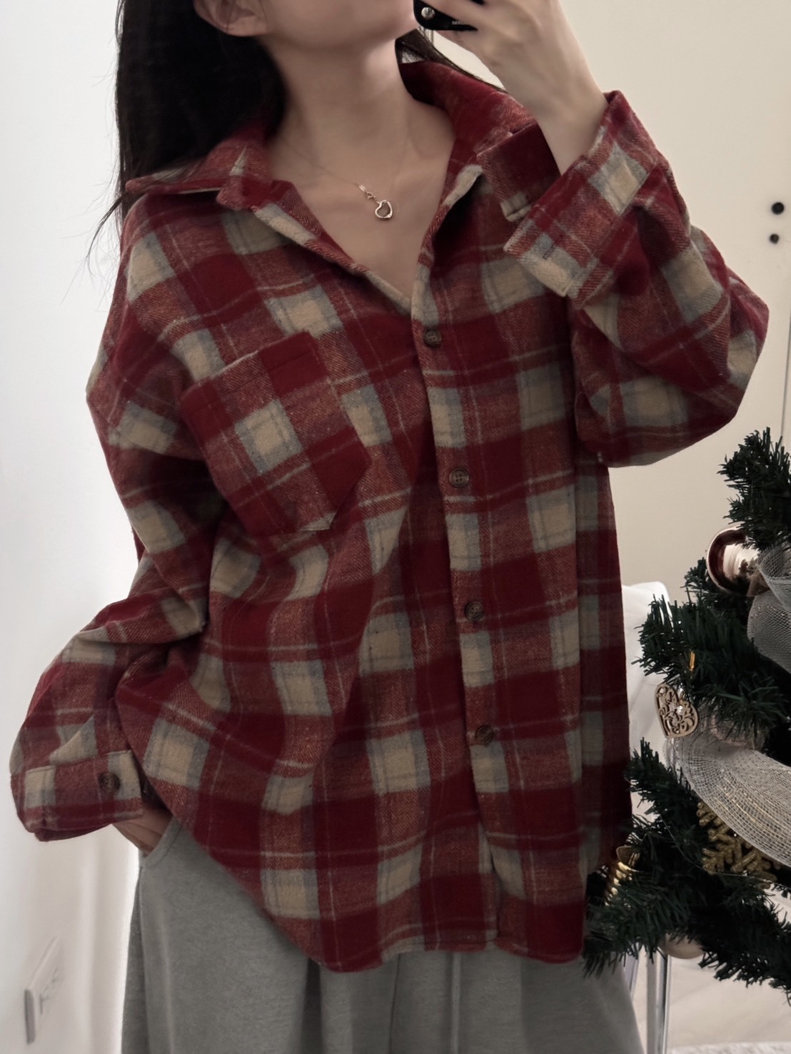 <25DEC韓國女裝> DC14 復古格紋襯衫 一色