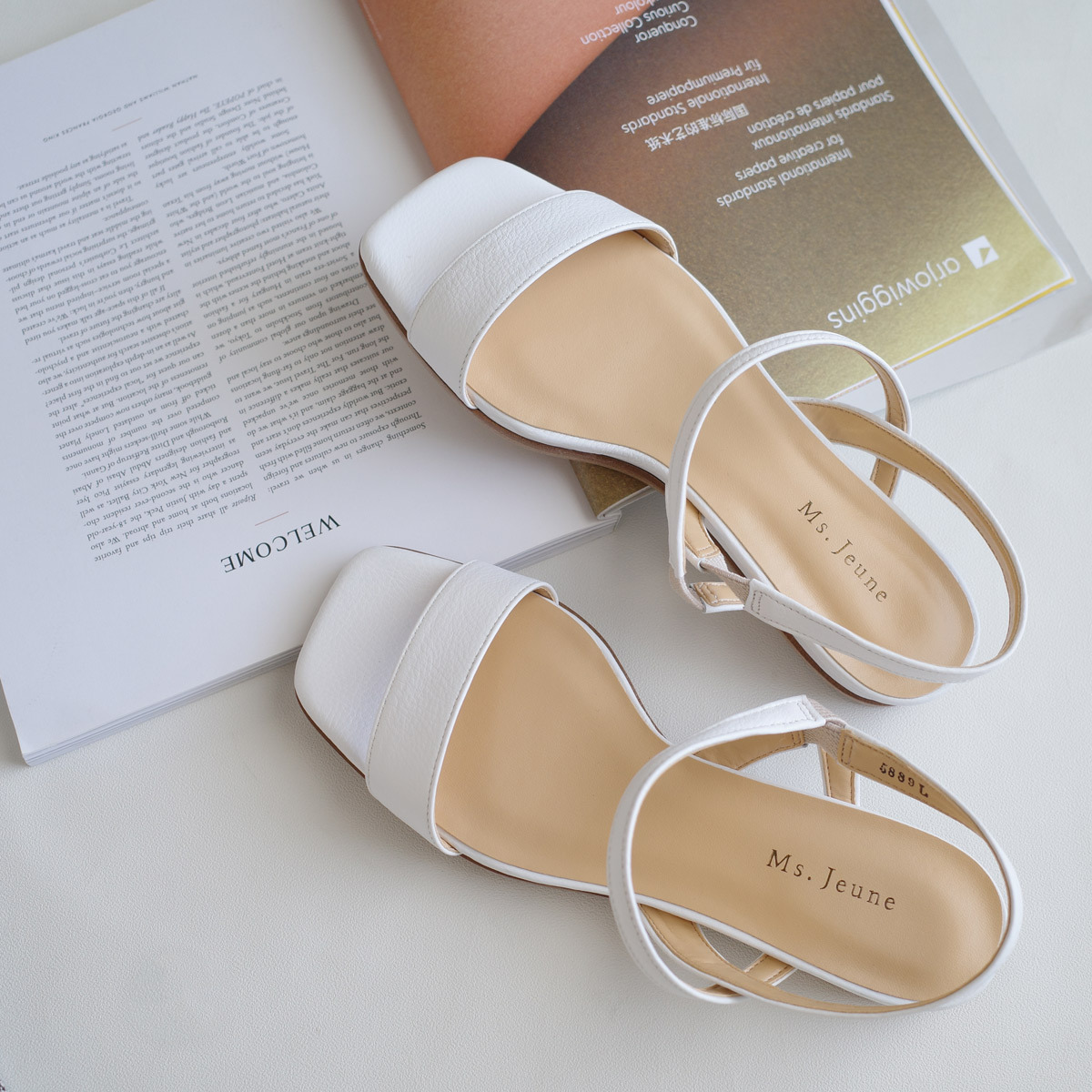 優雅名媛 日本製真皮小坡跟涼鞋【PO5889】