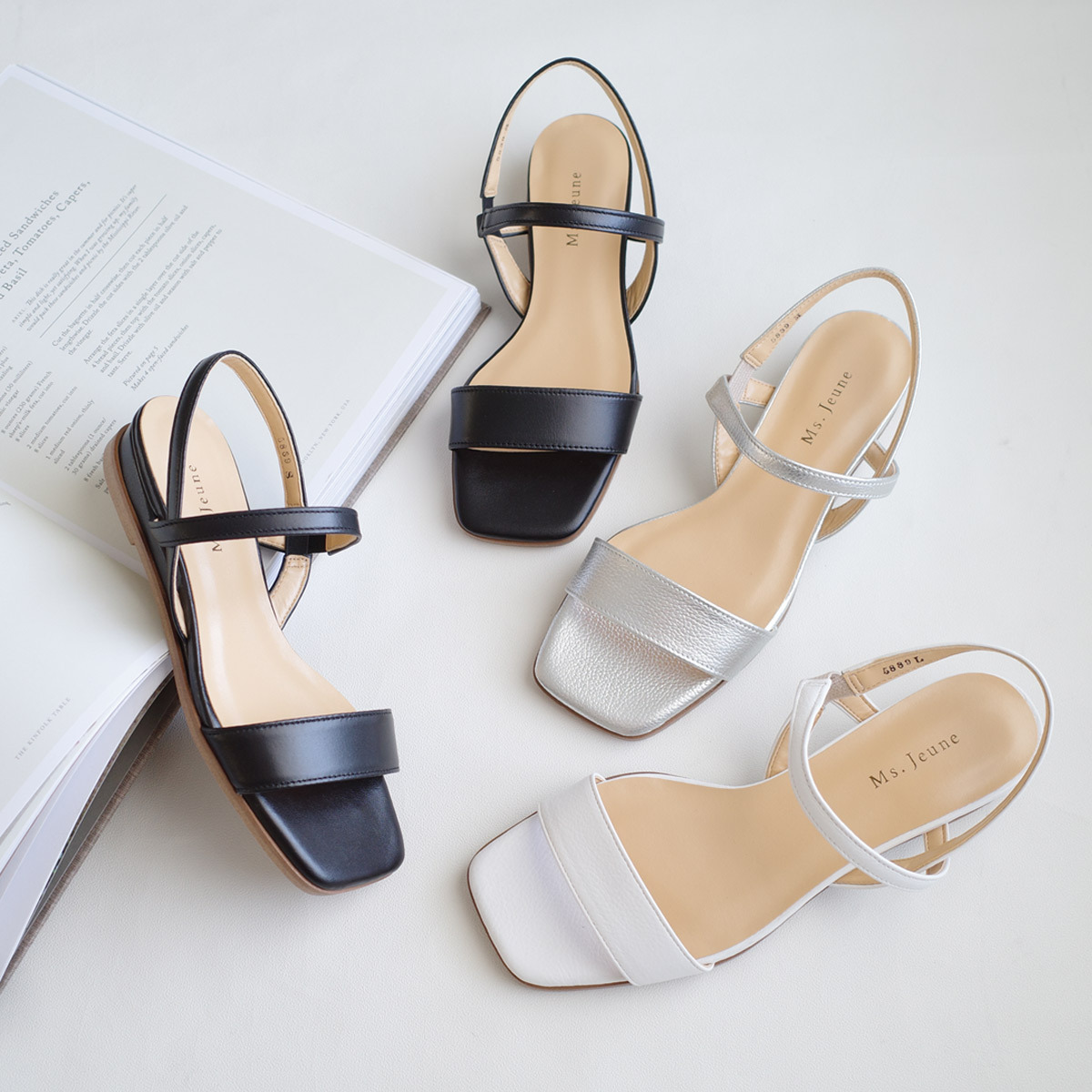 優雅名媛 日本製真皮小坡跟涼鞋【PO5889】