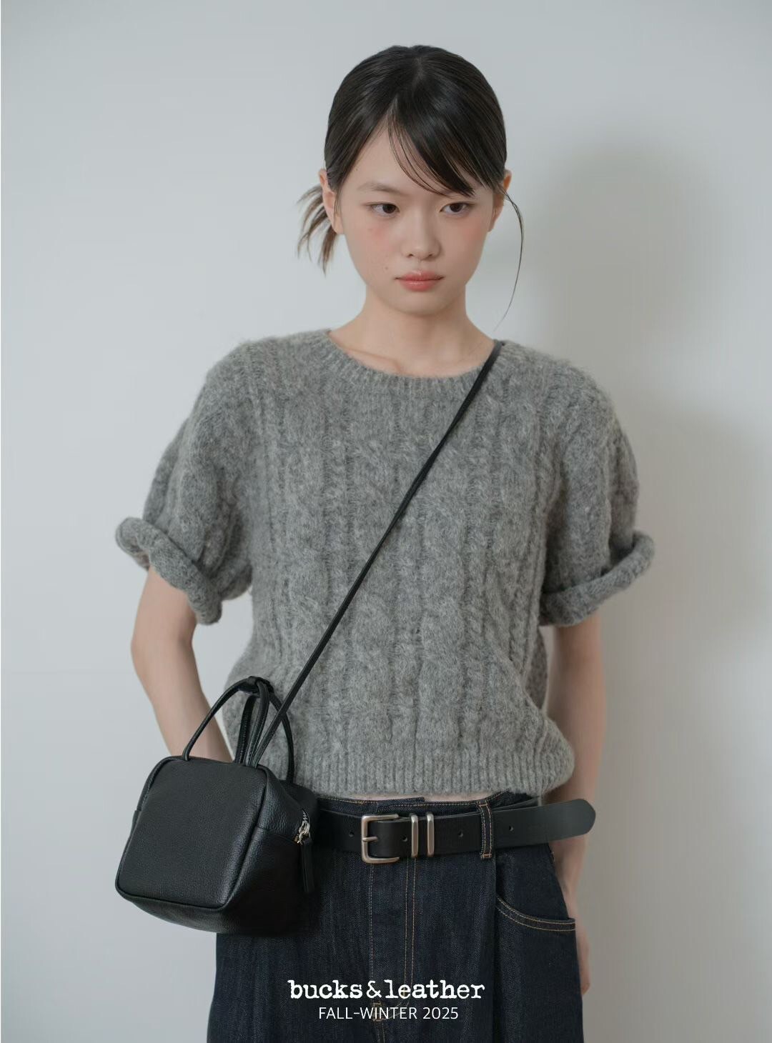 Bucks & leather 水洗牛皮手提肩背骰子包 / 2色