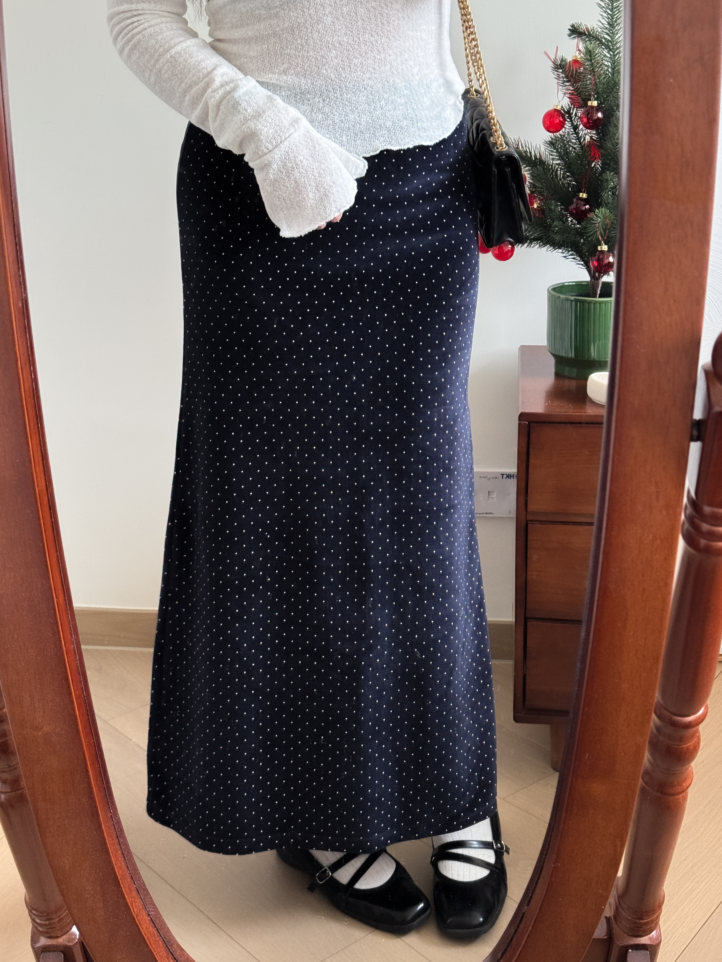 vinage velvet dotted skirt