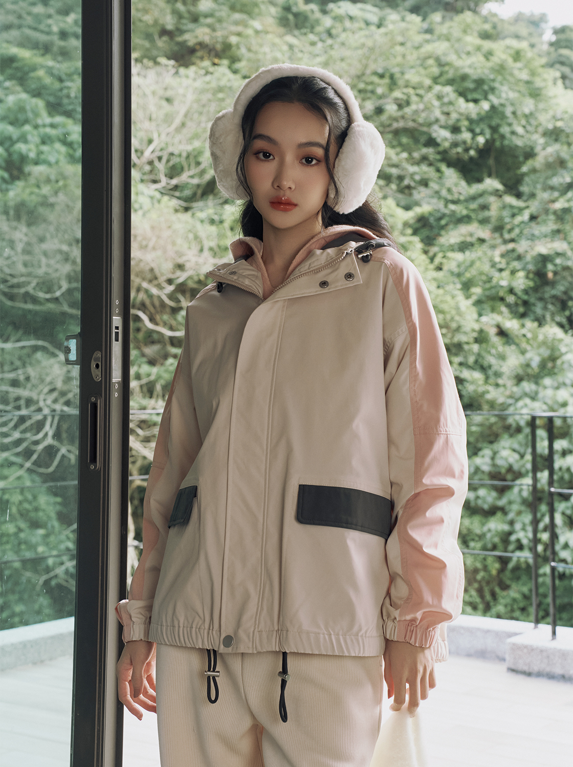 【期間限定】極暖三穿防風撞色絨毛外套