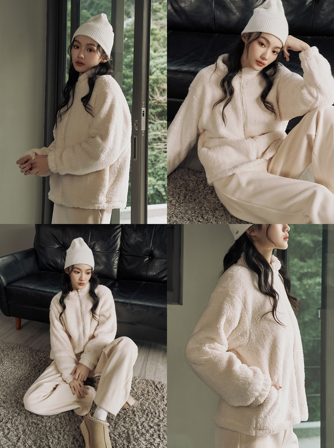 【期間限定】極暖三穿防風撞色絨毛外套