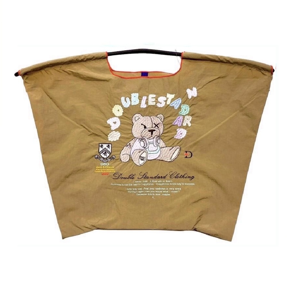 Ball＆Chain 刺繡環保購物袋 L號 - 卡其 (040000025303)