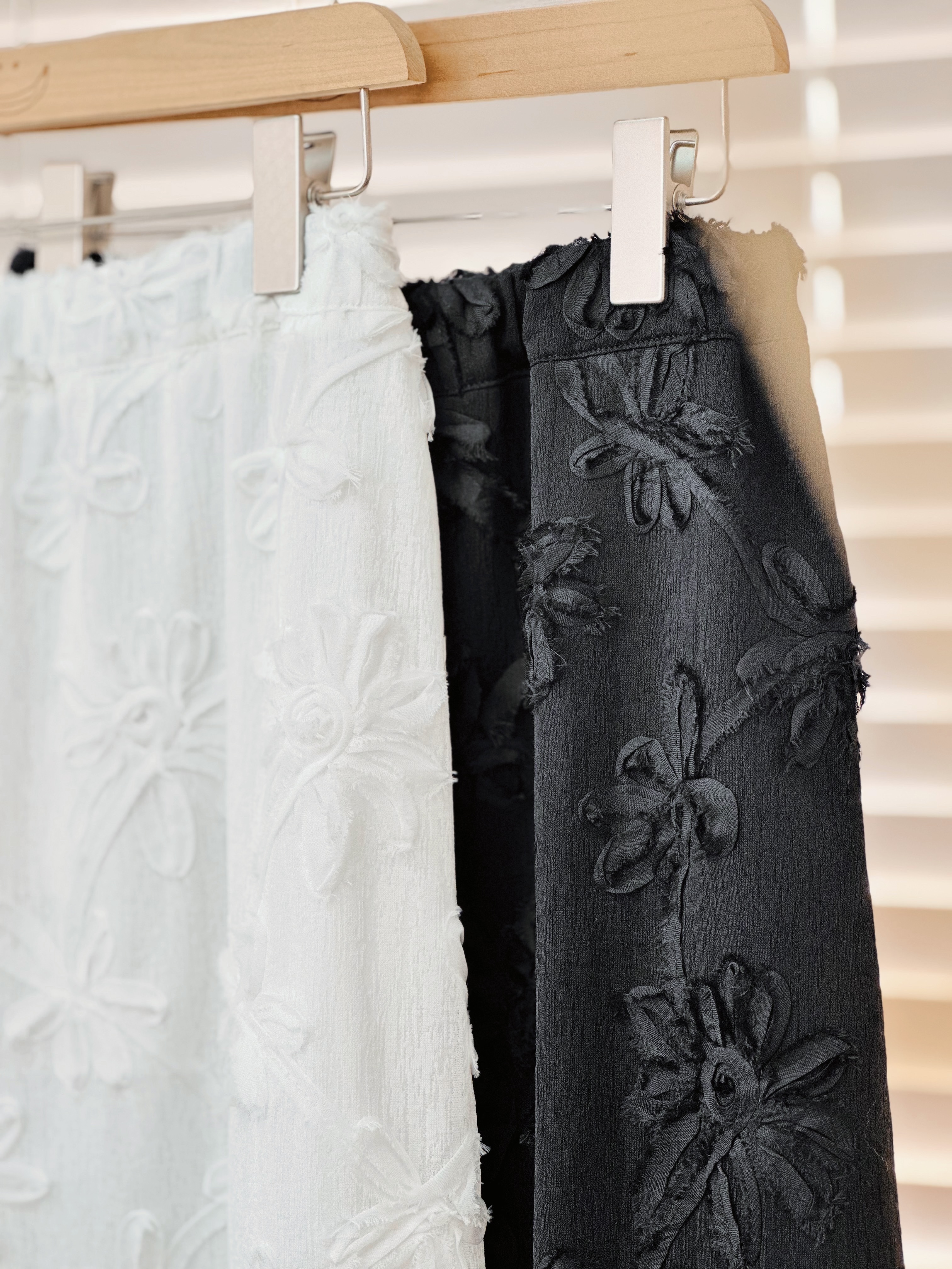 兩色 / 貼布花朵小A字長裙 / Patchwork Floral A-Line Skirt