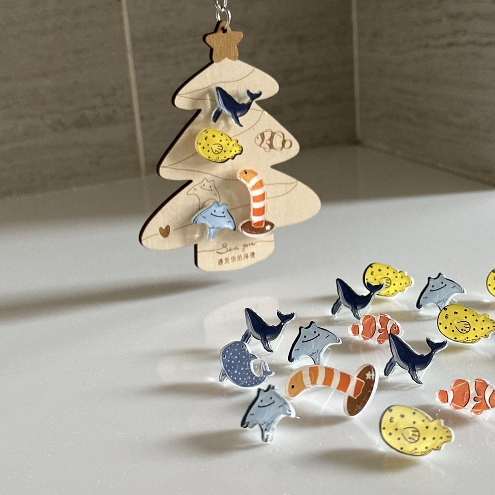 海洋耳環河豚耳環小丑魚耳環魟魚耳環鯨鯊耳環聖誕禮物