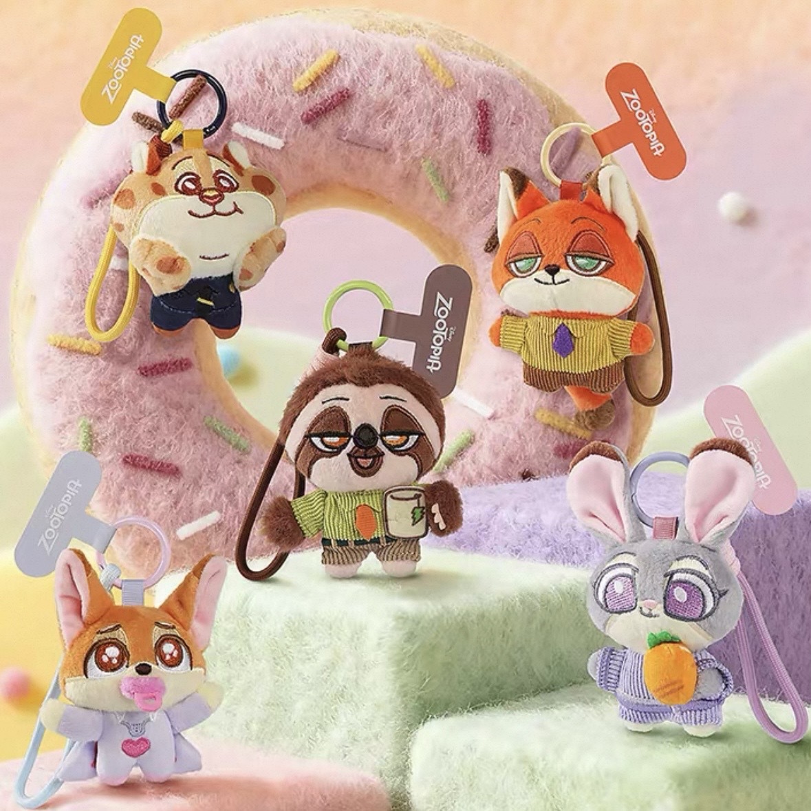 DISNEY 迪士尼 動物方城市 手機掛繩盲盒 絨毛 吊飾 掛件 /預購