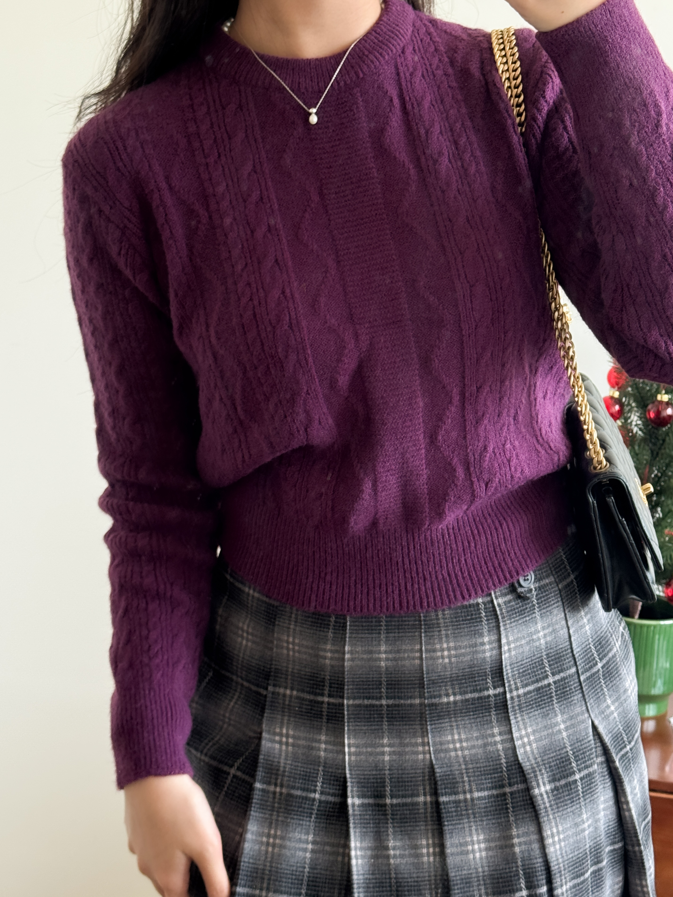 xmas basic crop knit