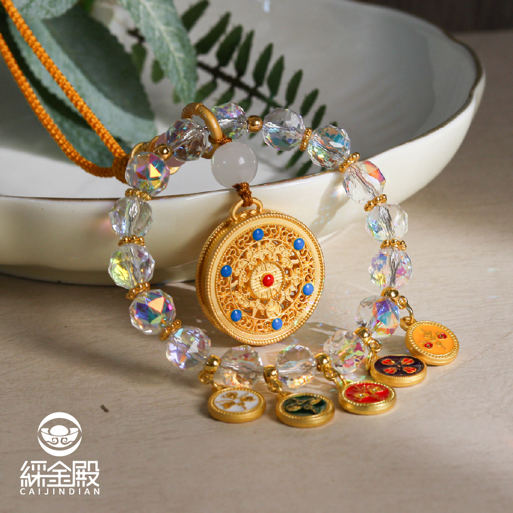 五福圓滿水晶車掛-財運亨通｜吊飾｜五路財｜平安｜新車｜旺財旺運【綵金殿】