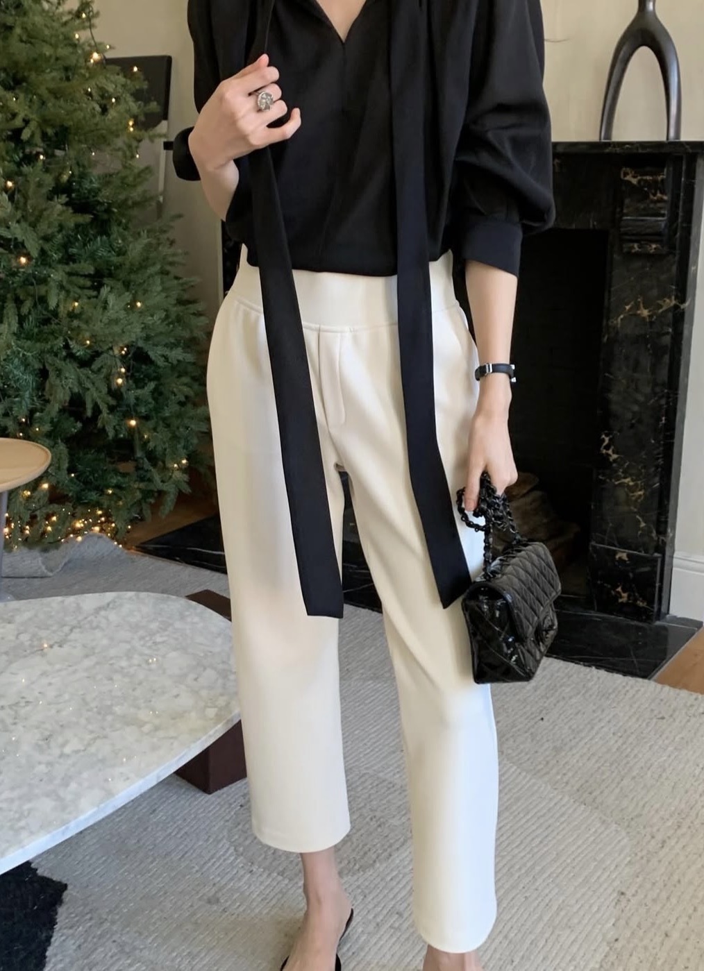 Sloane 彈性收腹八分西裝褲 [ 3色 / Free ]