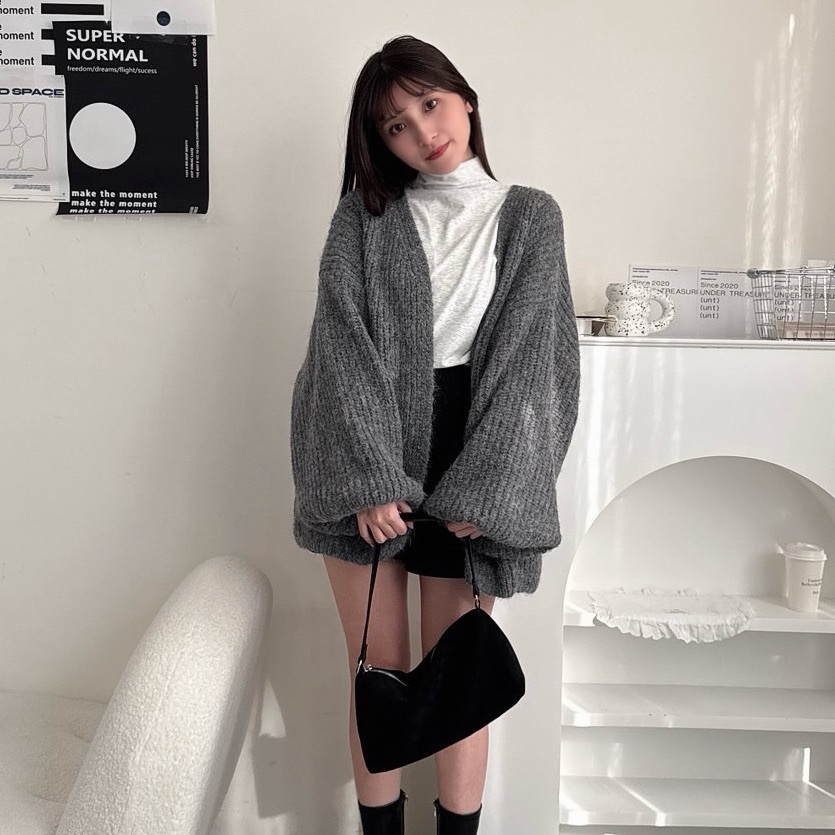 粗針織開襟毛衣 87736