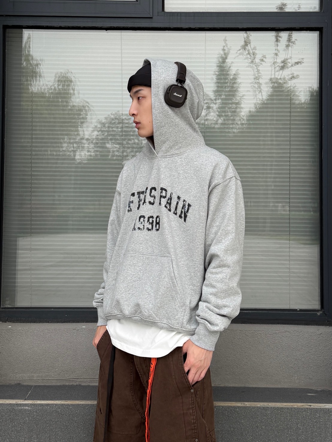 LIFEISPAIN 1998 爆裂紋 加絨 帽T