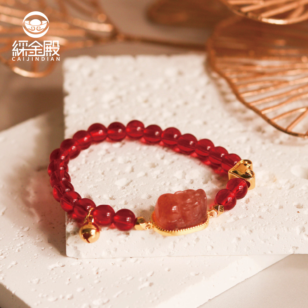 石榴石貔貅手珠｜提升氣血｜神采煥發｜求好孕｜手鍊｜女性之石【綵金殿】