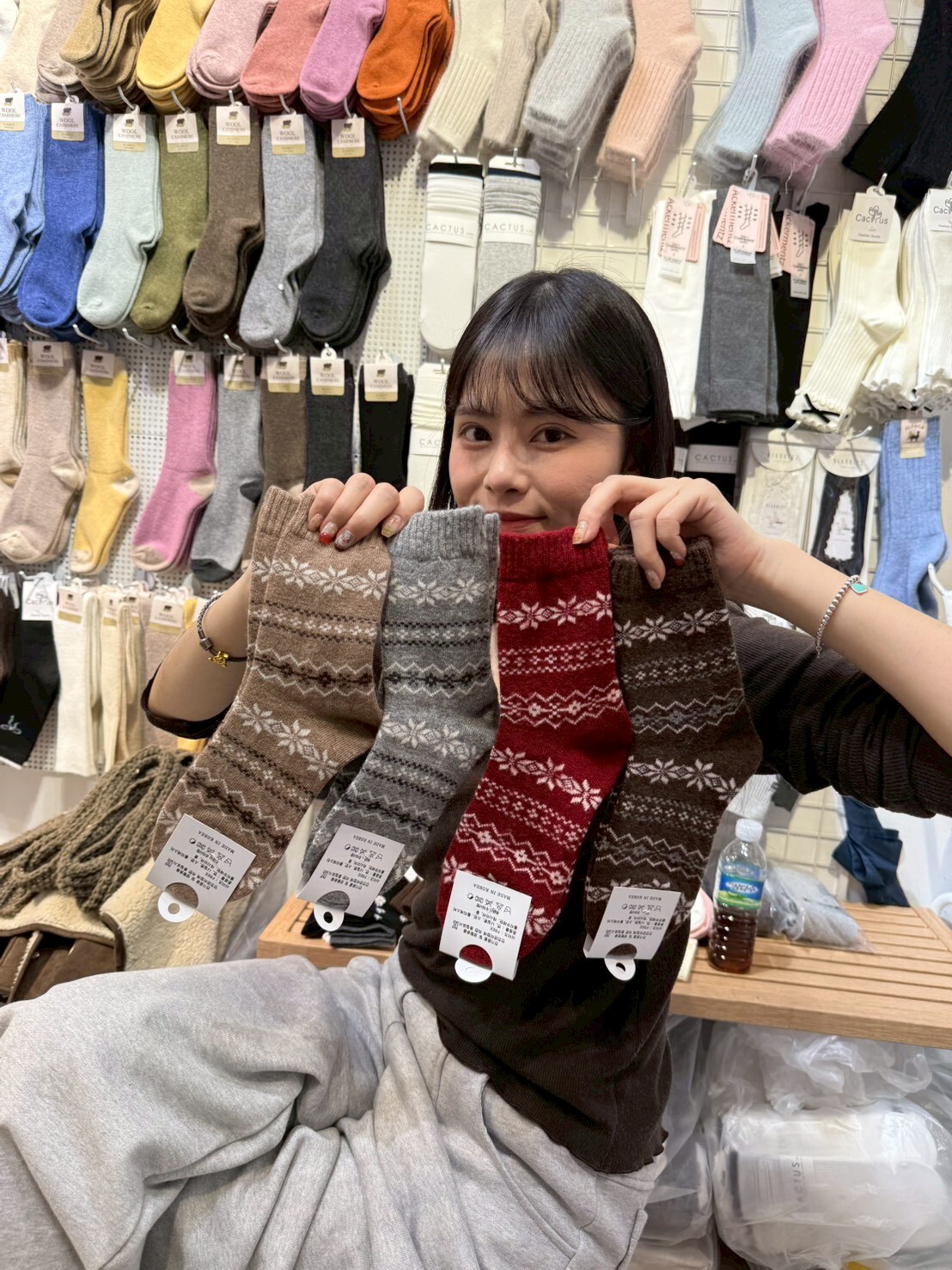 CT5379 北歐風雪花圖案羊毛襪 (任選2對$58 / 任選4對$108)