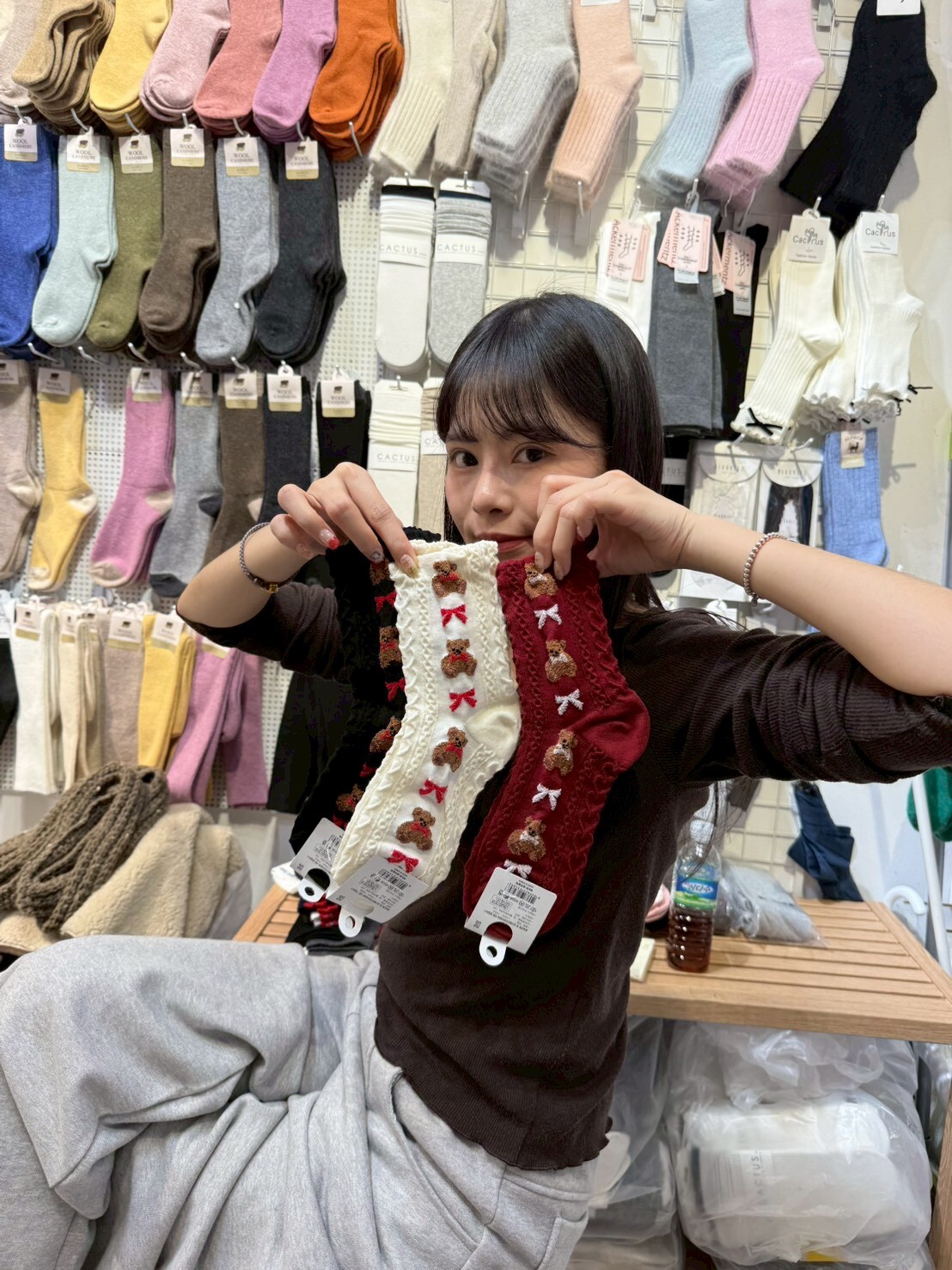 CT5333 日系麻花小熊長襪 (任選5對$75/ 任選10對 $138)
