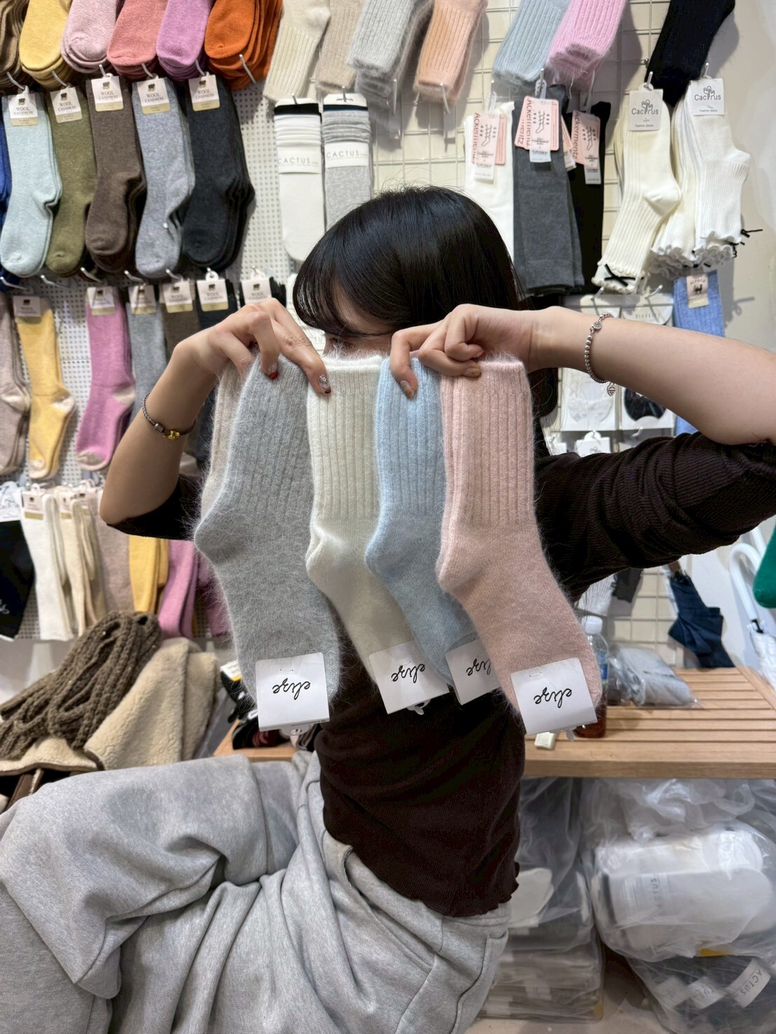 CT5377 9色新款毛絨絨兔毛襪 (任選2對$88)