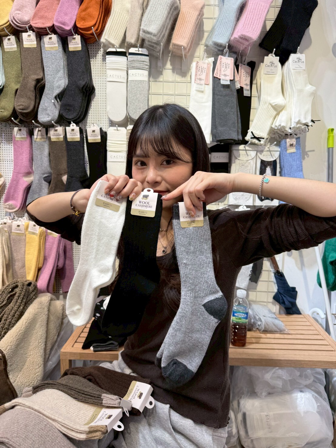 CT5337 新款拼接羊毛羊絨襪 (任選2對$88)