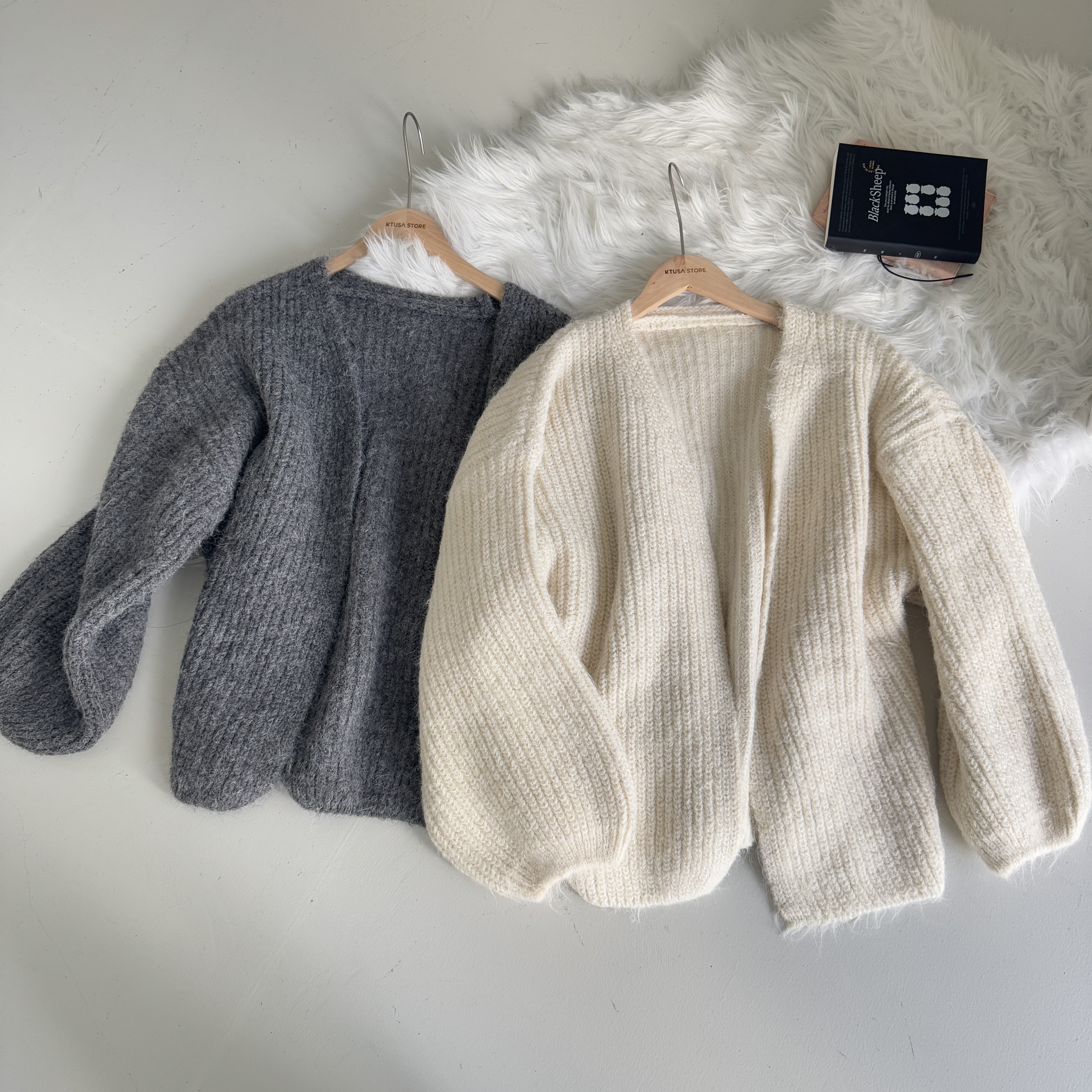 粗針織開襟毛衣 87736