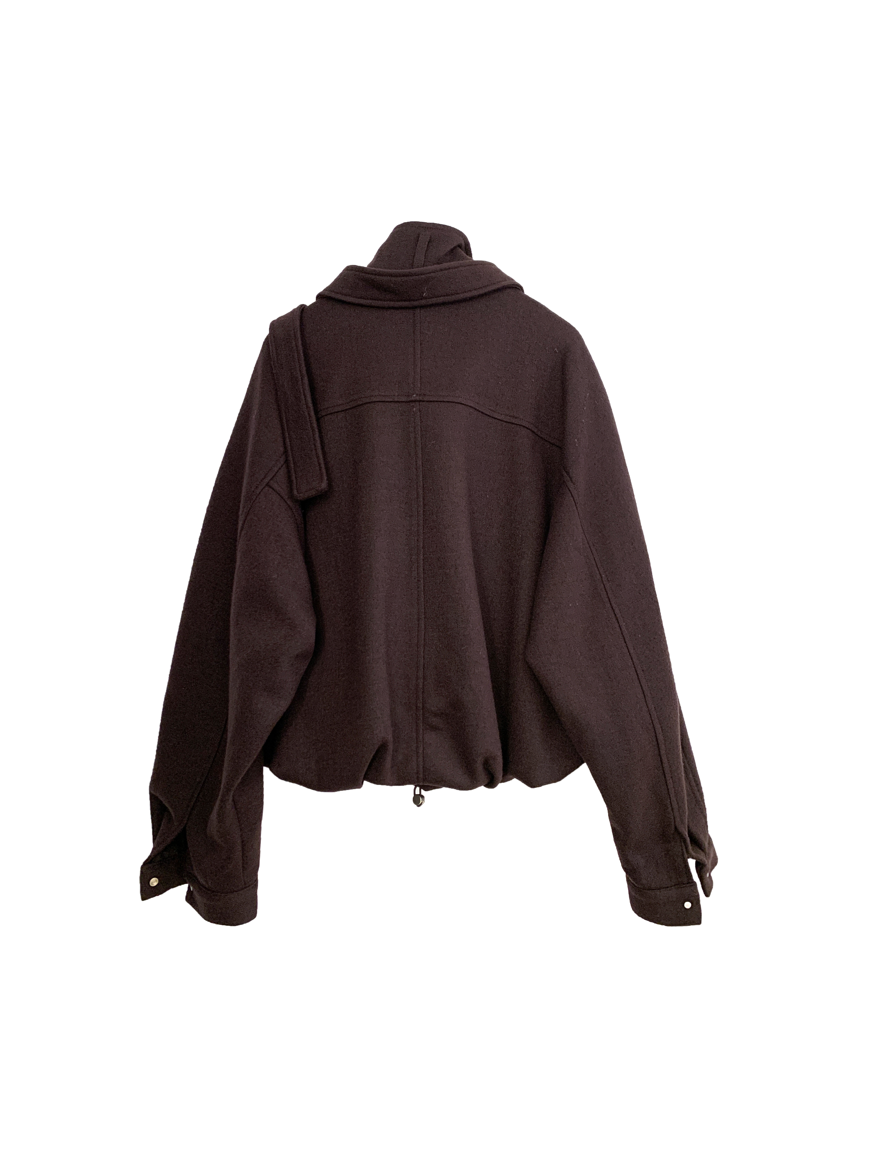 繞脖立領羊毛套裙-單外套