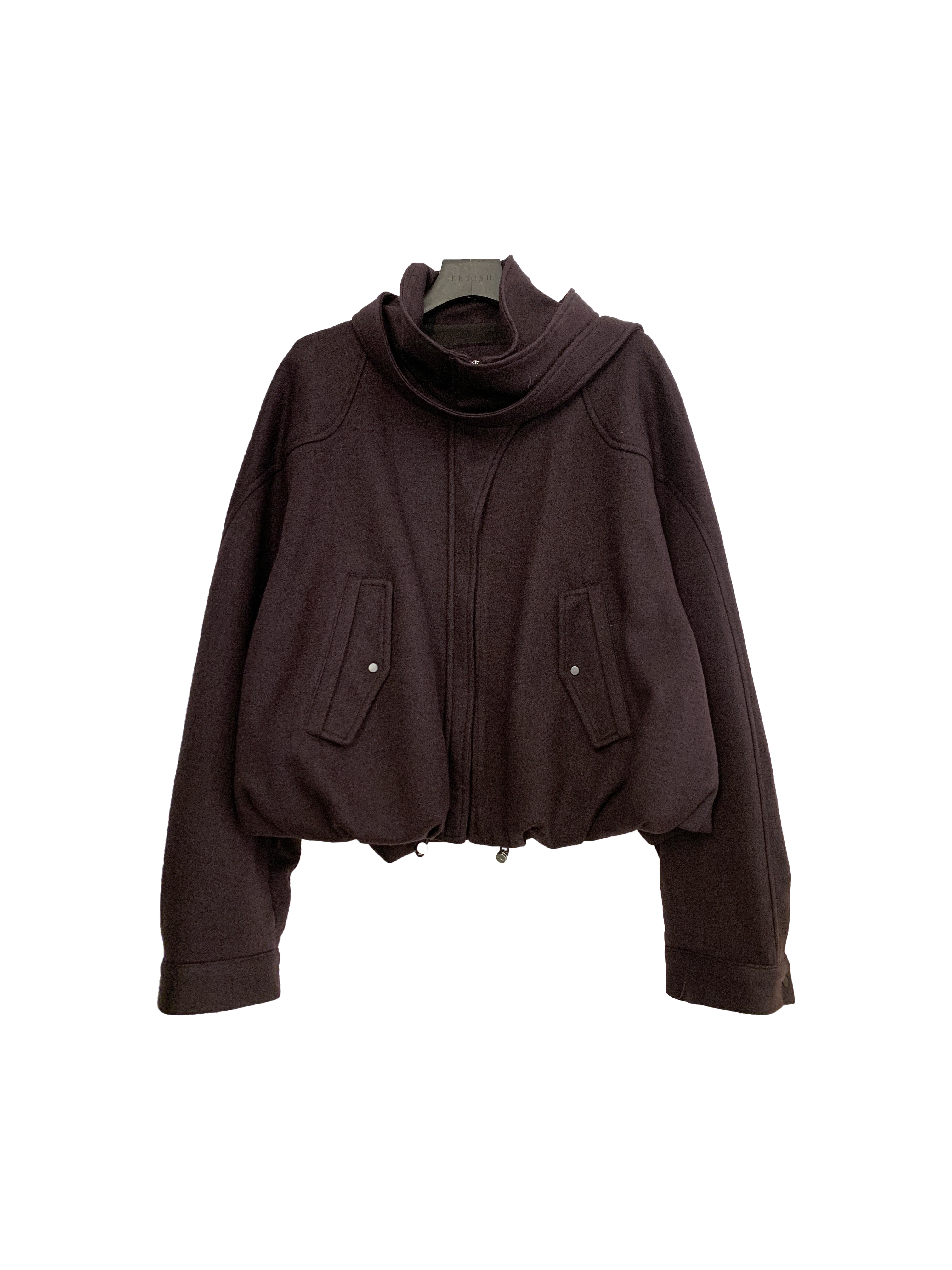 繞脖立領羊毛套裙-單外套