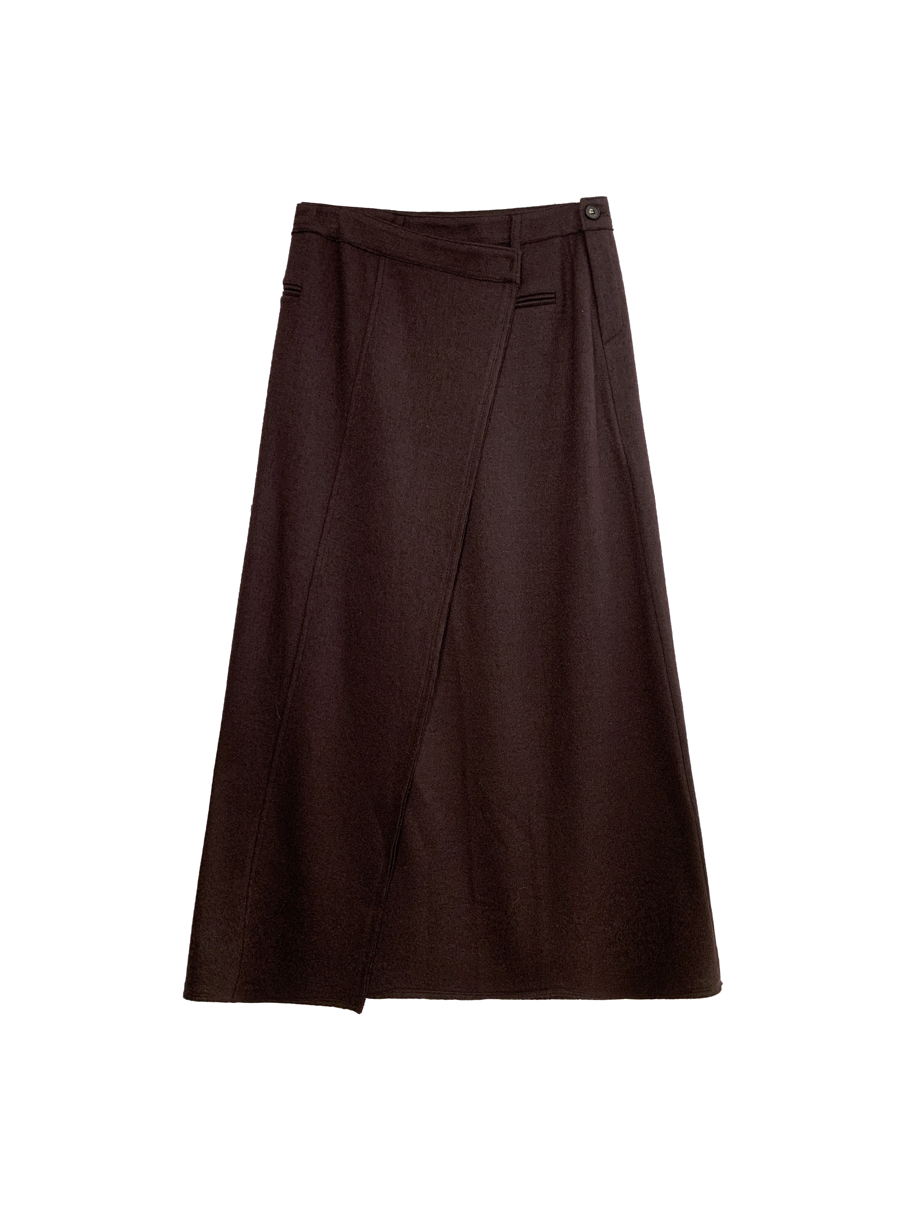 繞脖立領羊毛套裙-單裙