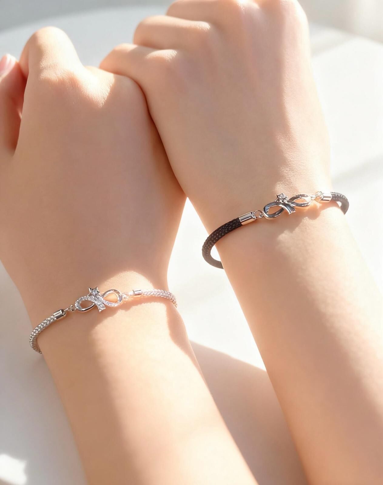 「無界羈絆」情侶手鏈 | S925純銀或鍍銀 | 免費刻字