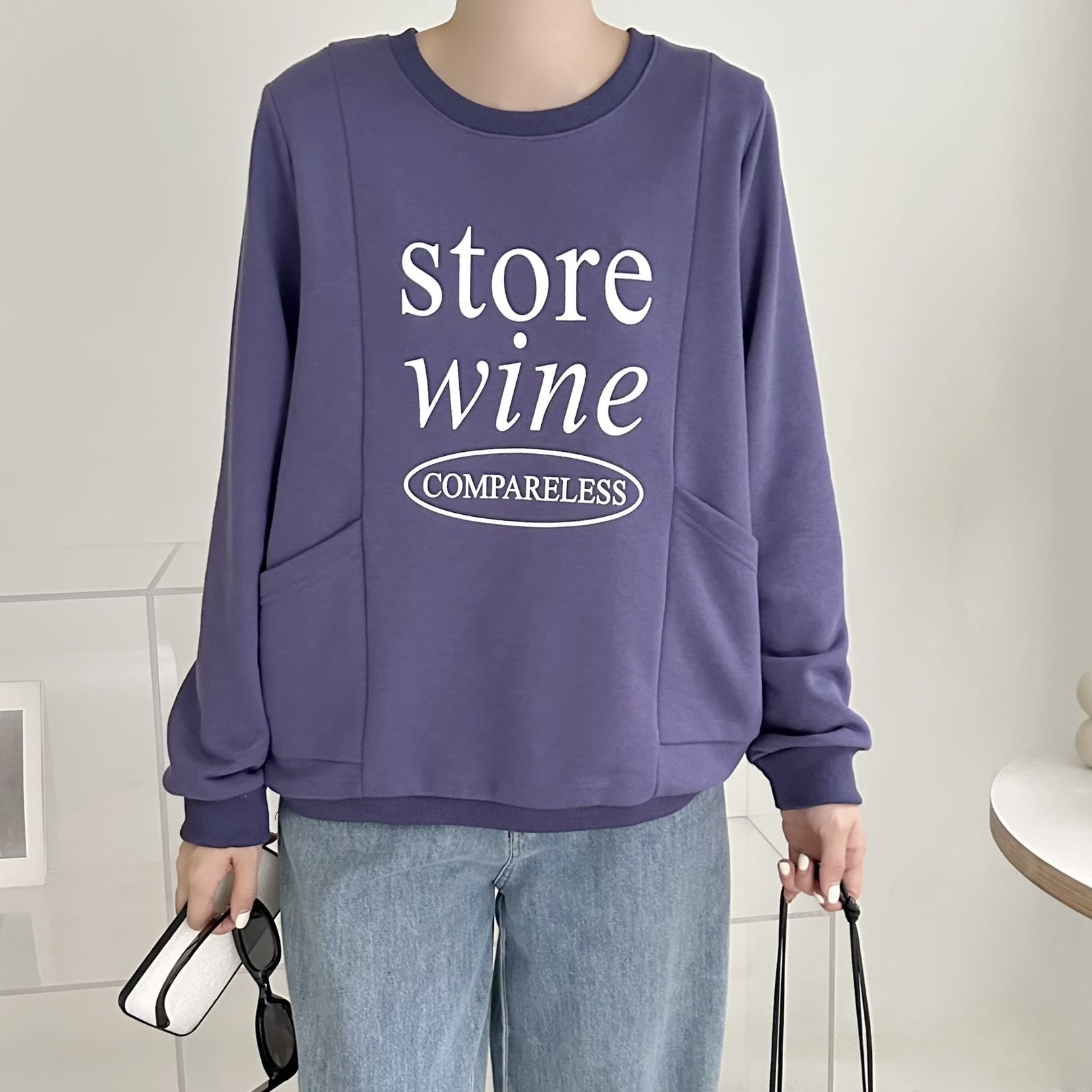 【BONNIE】Store Wine直插袋珠地衛衣  - 5色選擇 (C33-C37)