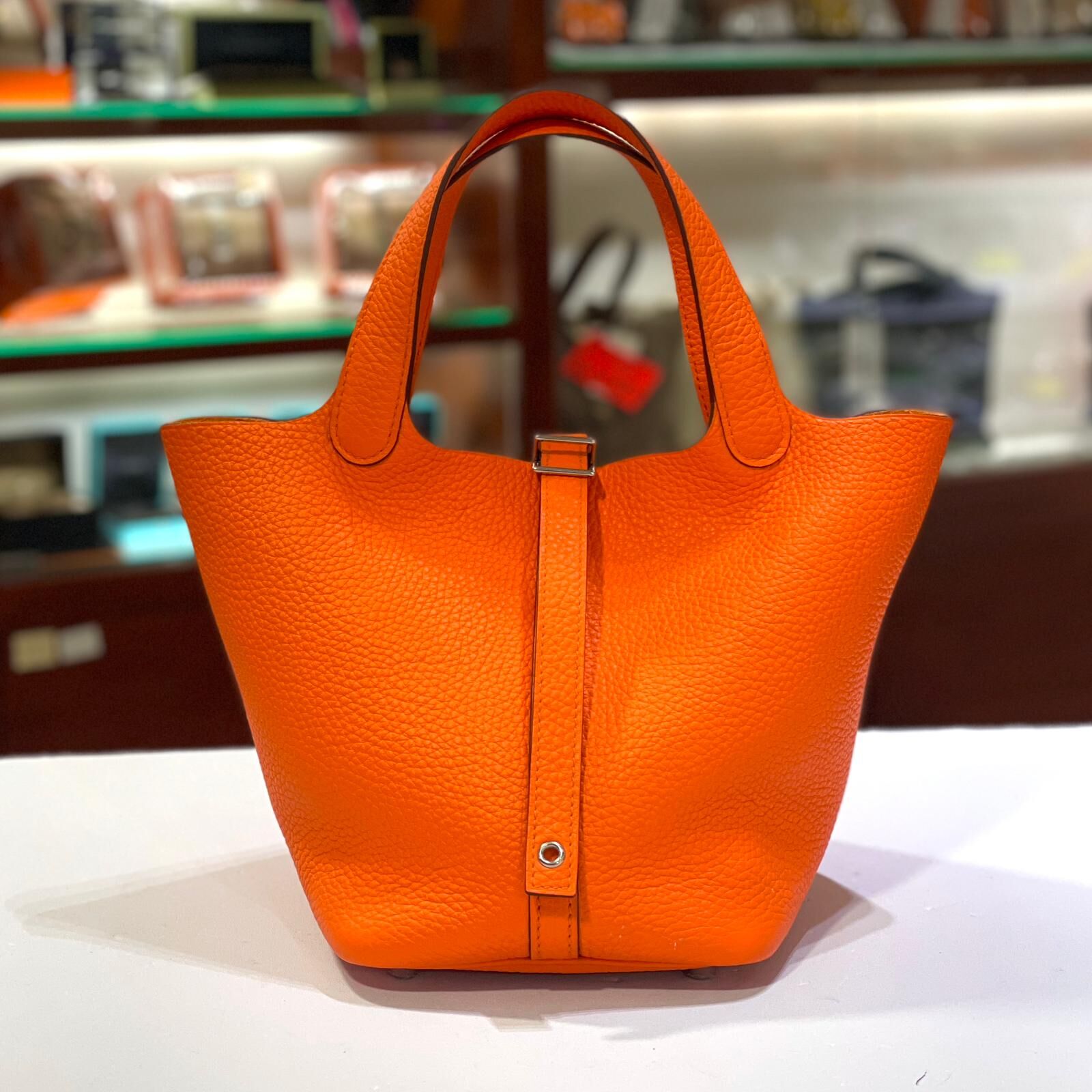 全新PICOTIN 18 橙色TC皮,銀扣, #P18 #菜藍子18 #BRAND NEW #香榭站正品