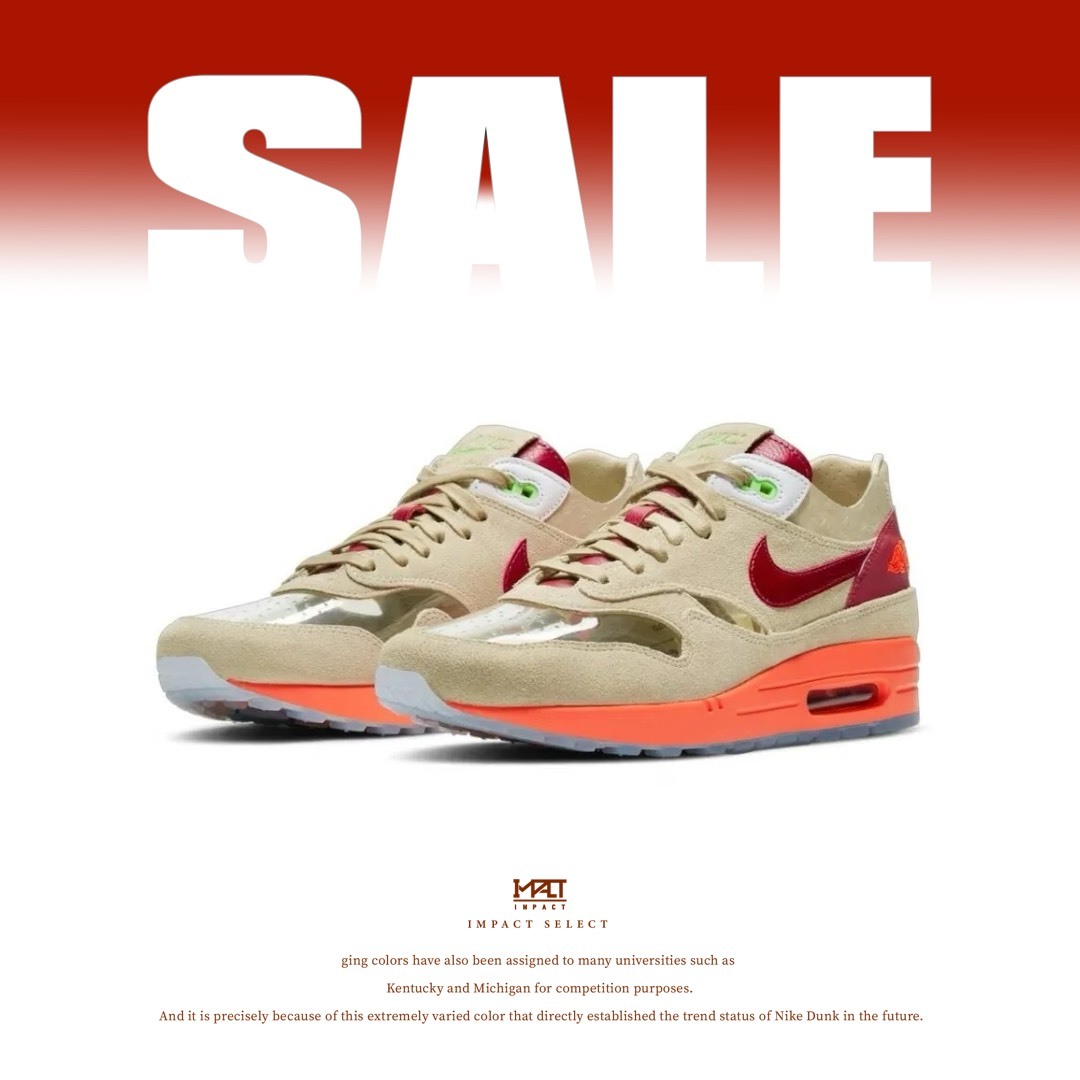 【清倉優惠】Nike Air Max 1 CLOT 死亡之吻 陳冠希聯名款 卡其 橘 Clot 男款 DD1870-100