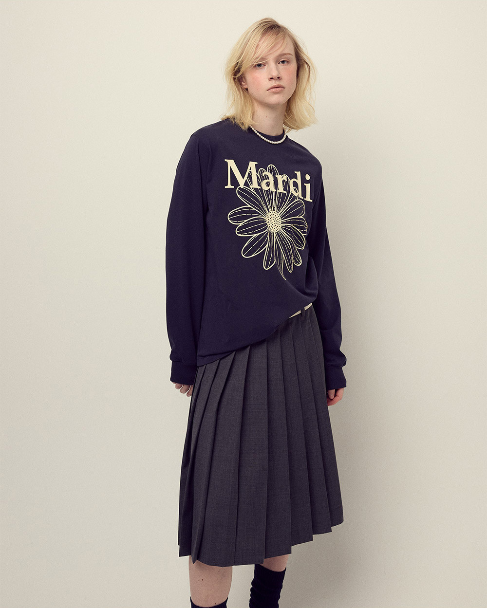 Mardi Mercredi | SHIRT LONG SLEEVE FLOWERMARDI_NAVY CREAM