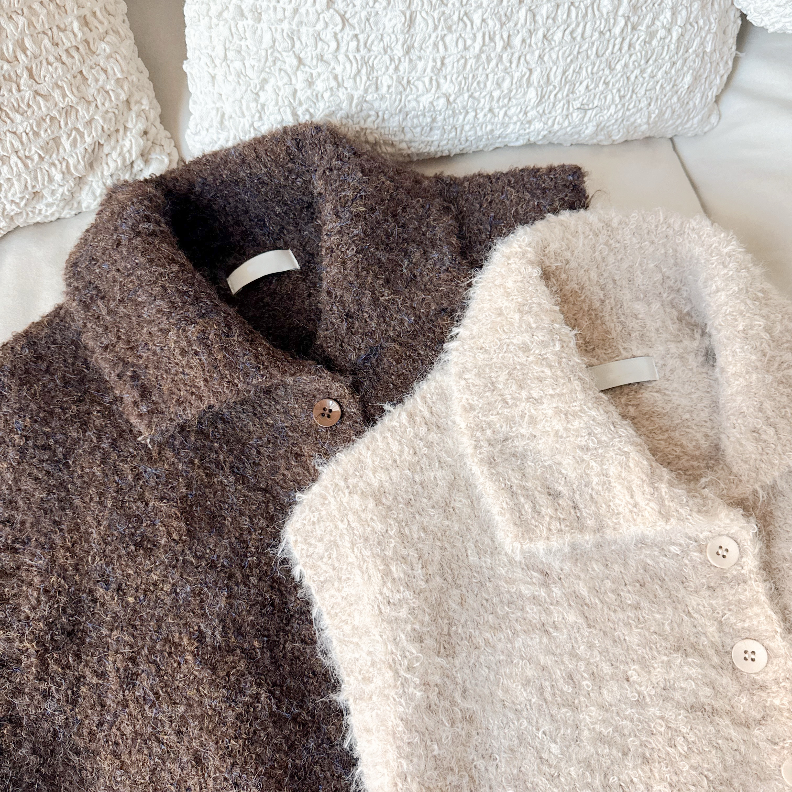 混色反領毛衣背心