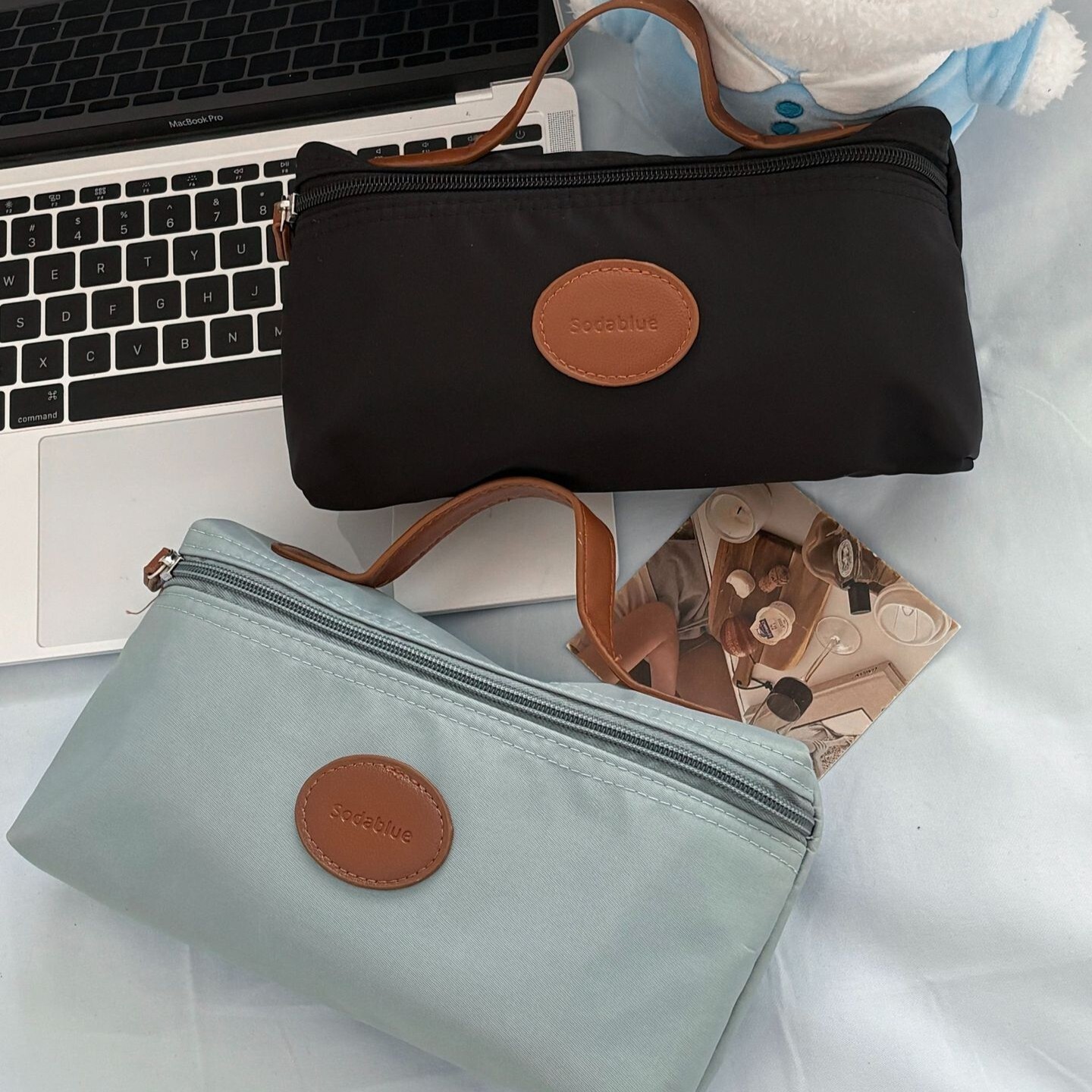 《6473》皮標尼龍手提收納化妝包