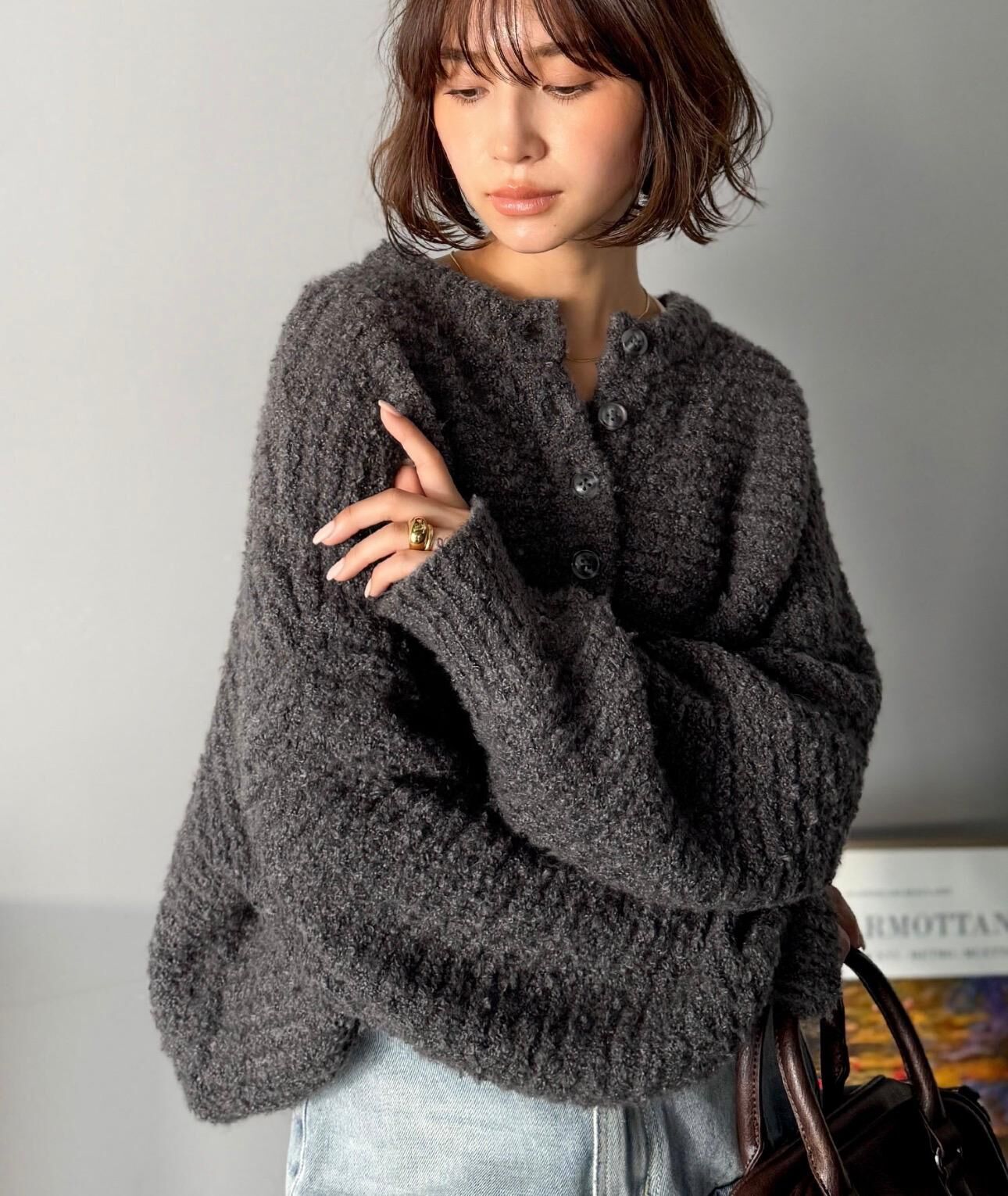 【預購】JN1215100 classicalelf 前後雙向亨利領針織長袖上衣