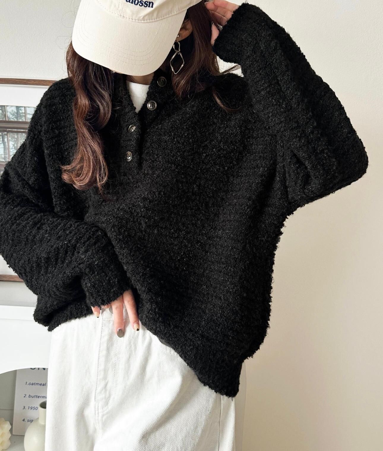 【預購】JN1215100 classicalelf 前後雙向亨利領針織長袖上衣