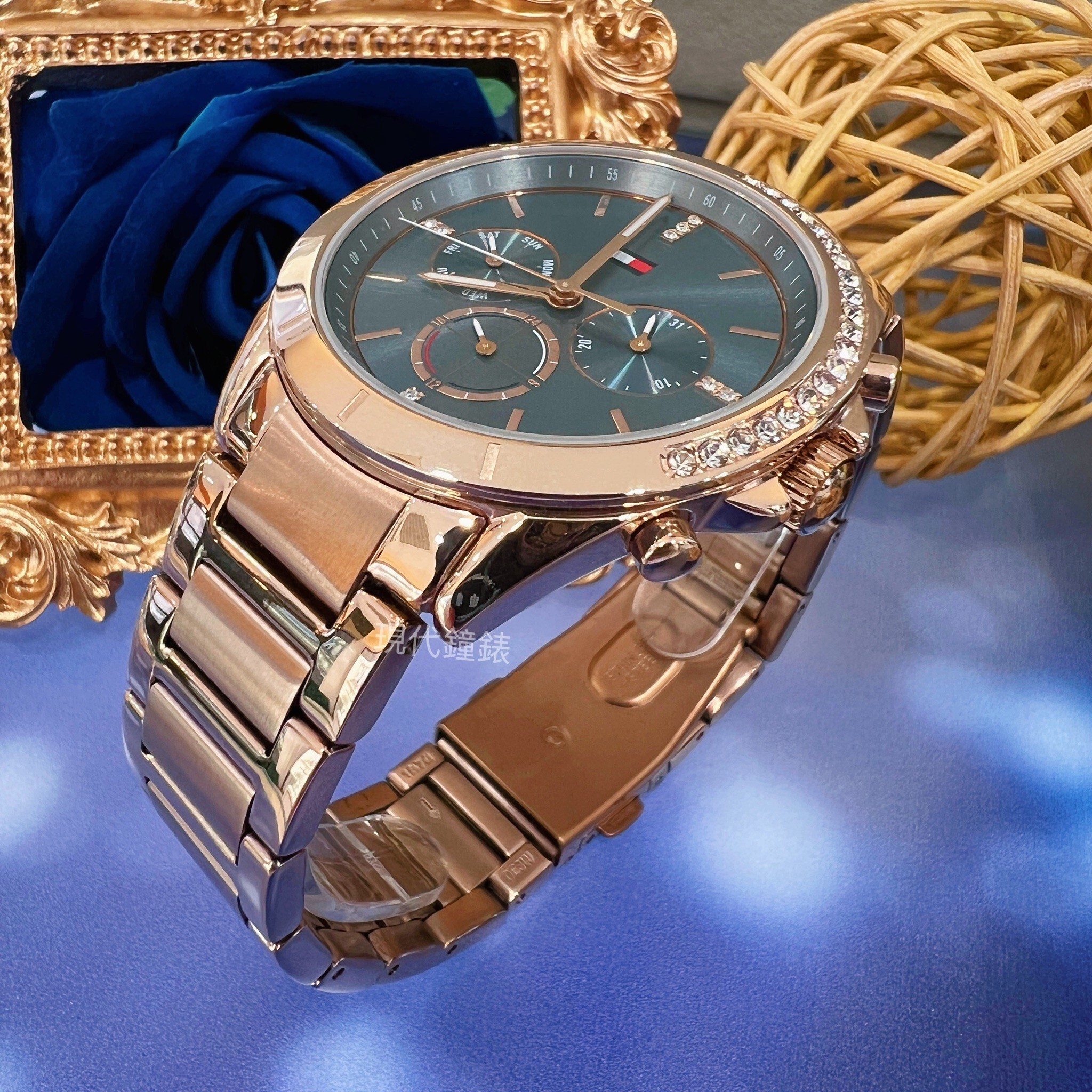 【Tommy Hilfiger】閃耀金鑽三眼女錶1782386 38mm 現代鐘錶