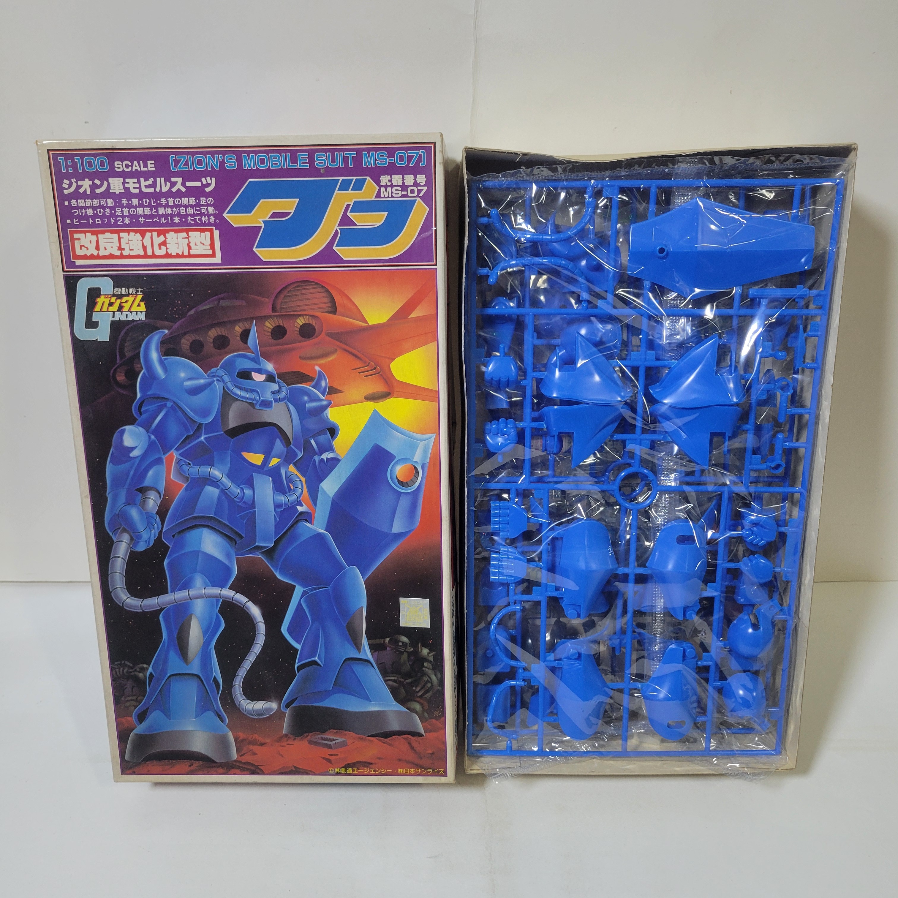 1982年8月製 初期ACA 日本製 BOSS GE-7 箱付 動作品 最初期 機動戰士高達自護軍賴巴專用機老虎MS-07B Gouf 1/100 初版組合模型