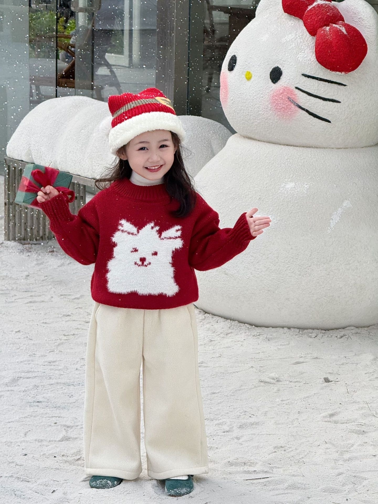 喜氣洋洋紅色狗勾上衣