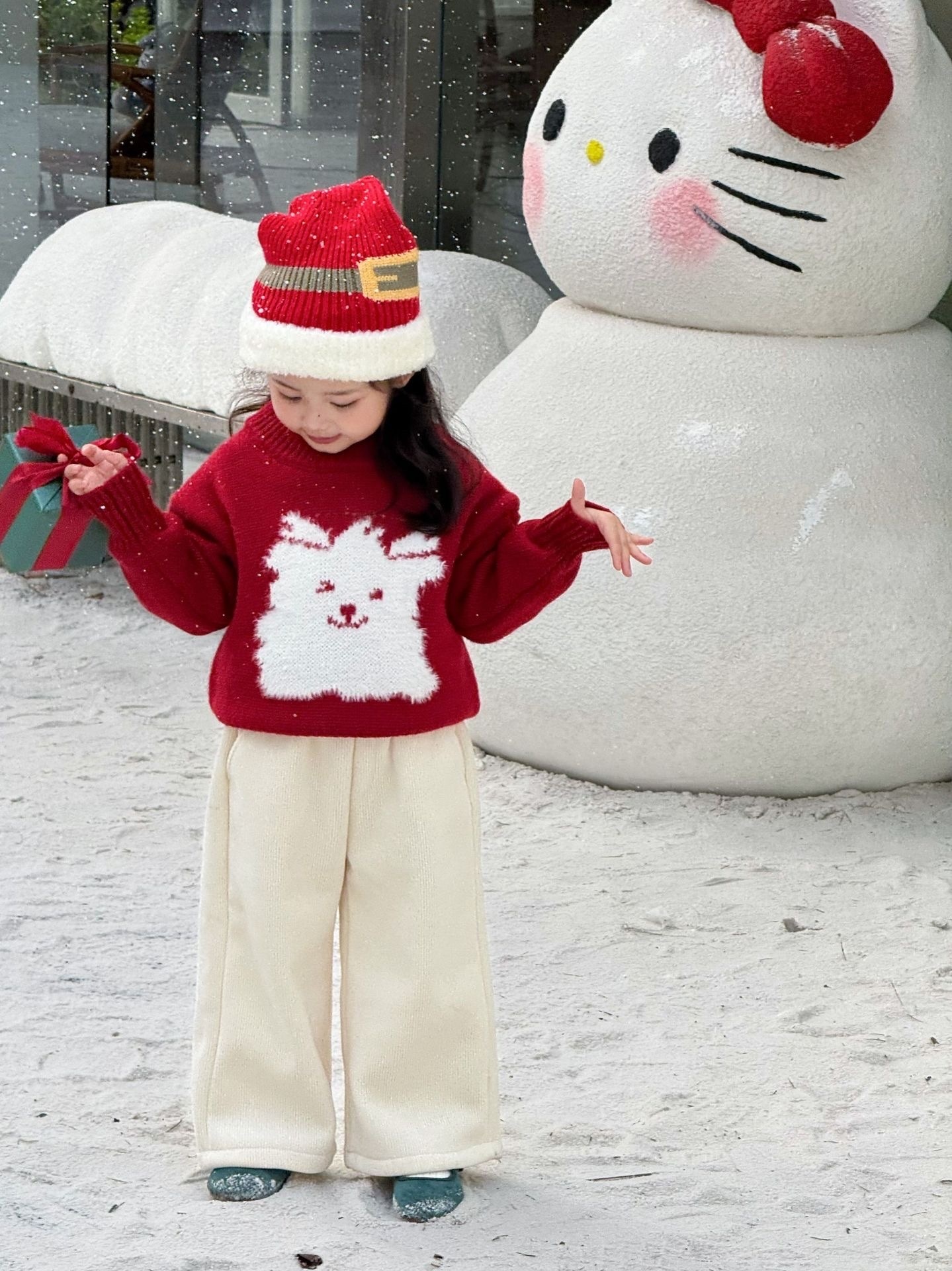 喜氣洋洋紅色狗勾上衣