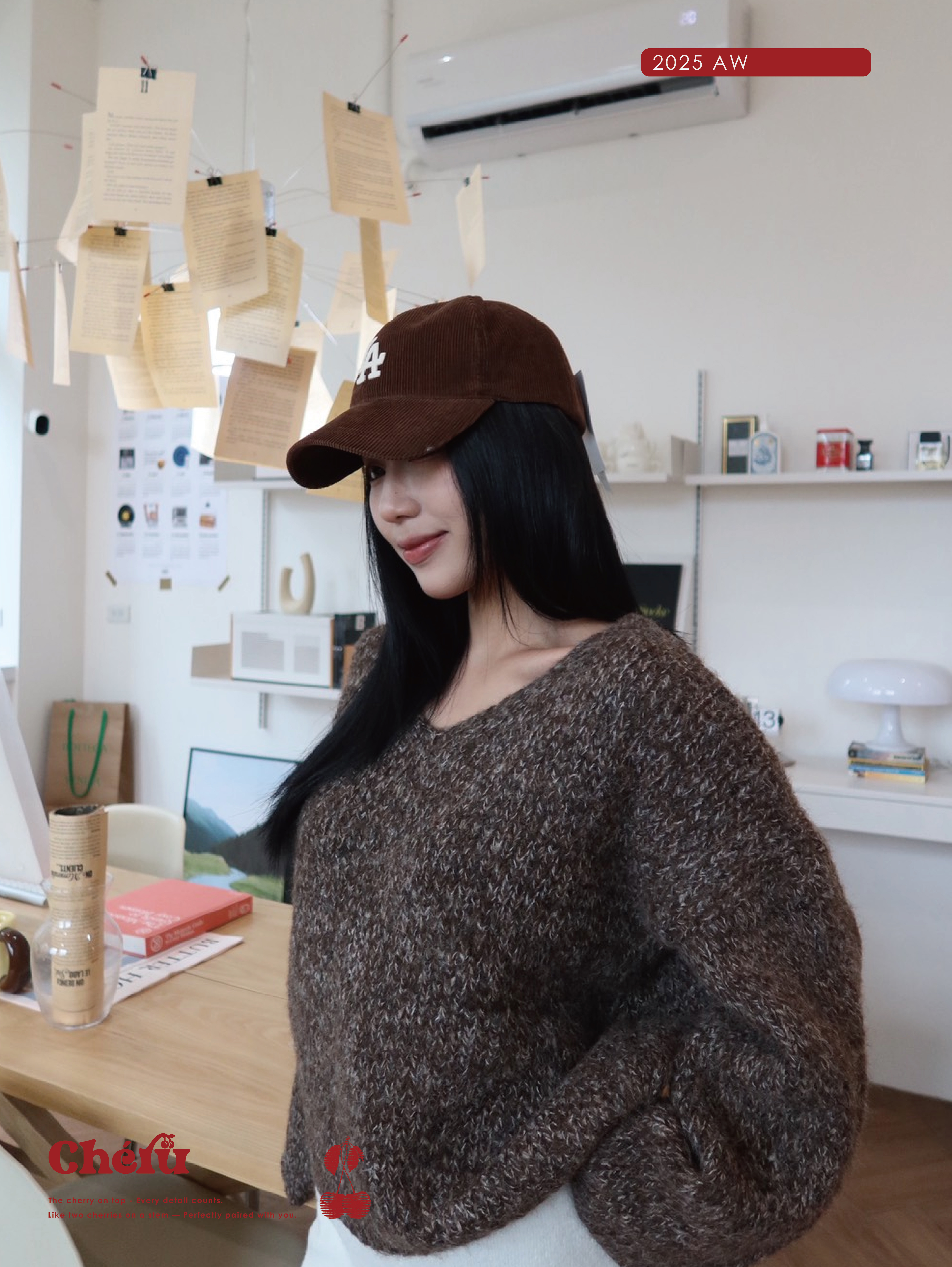 聖誕特定款混色短板毛衣 咖