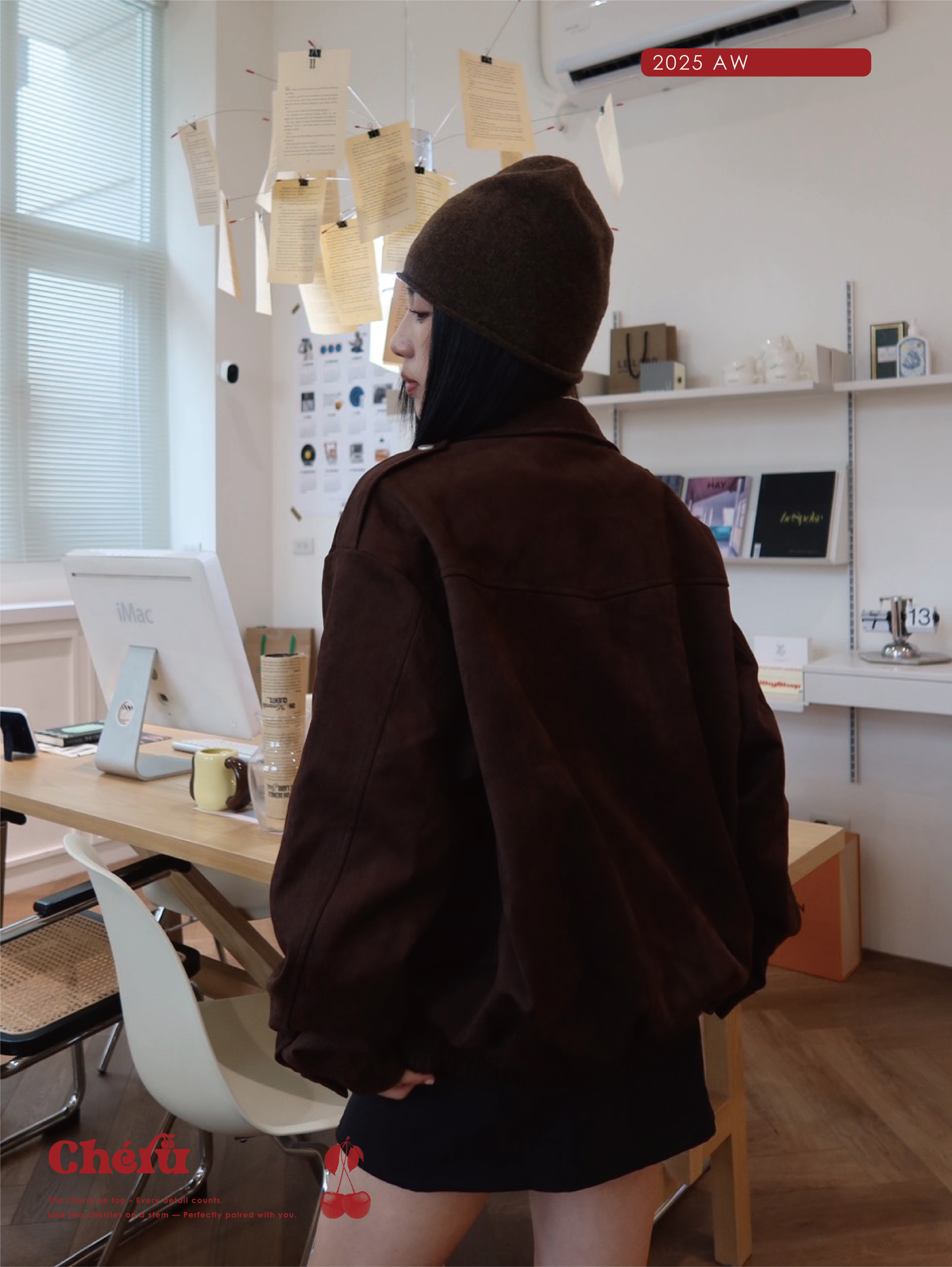 cheru時髦麂皮外套 摩卡